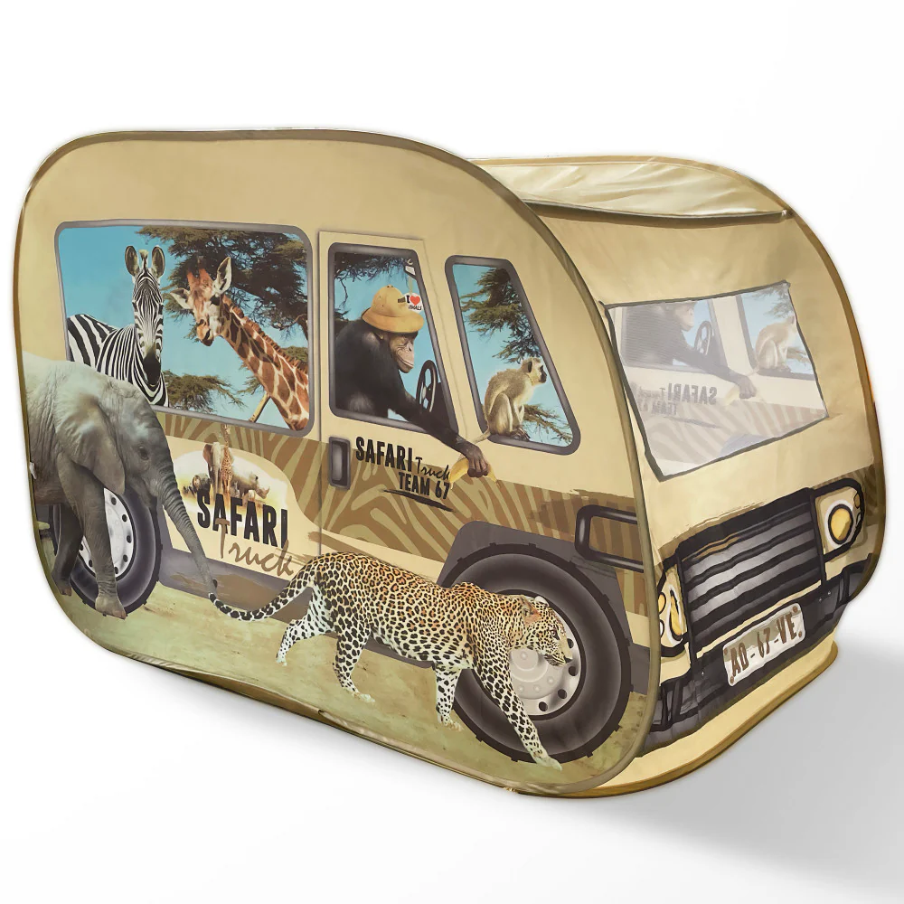 Pop It Up Safari Truck Tent - Wildlife Themed Playhouse - Image 9