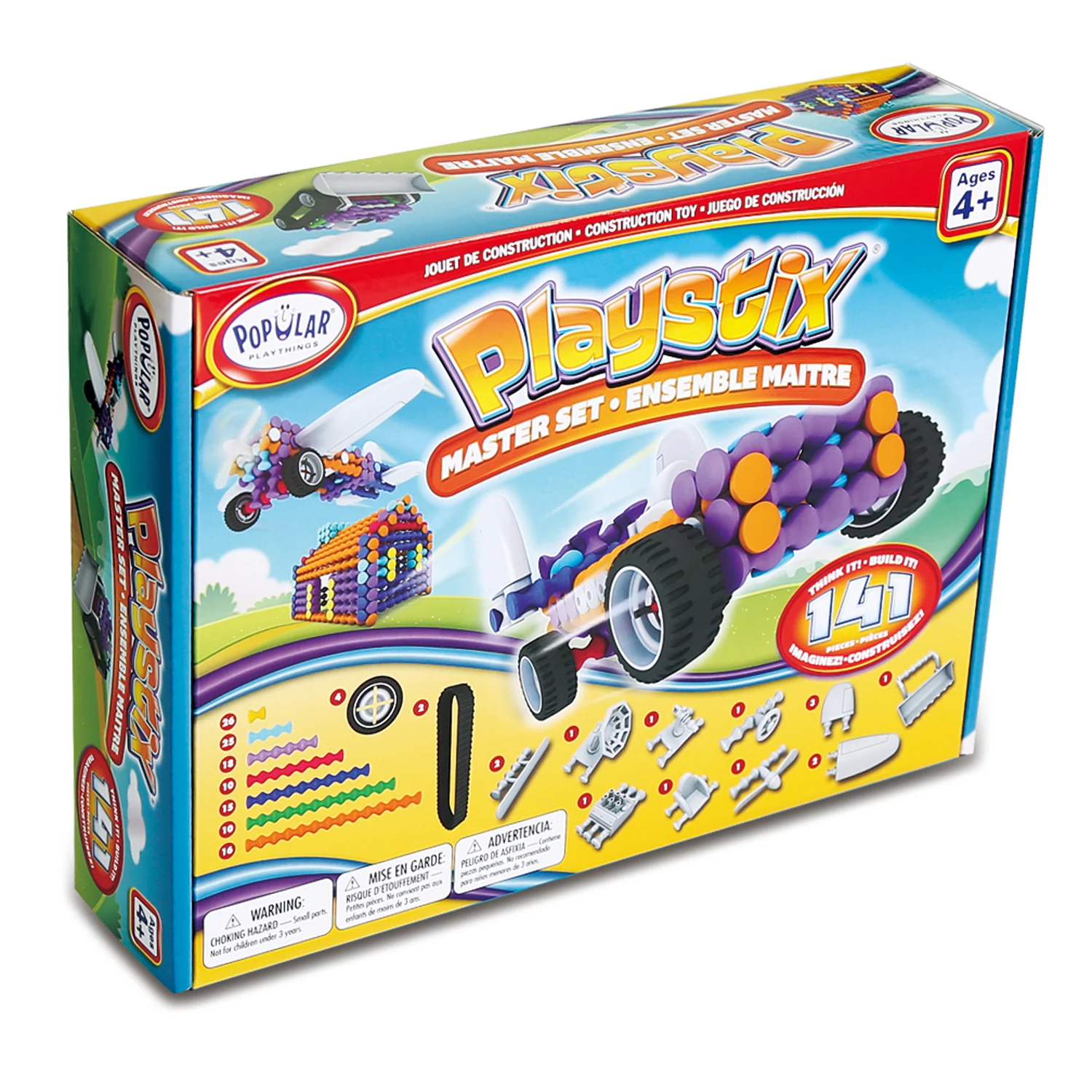 Popular Playthings Playstix 141-Piece Master Construction Set