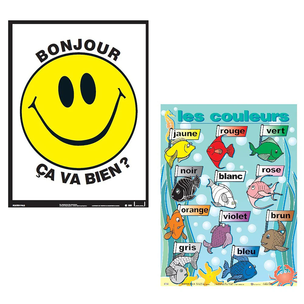 Poster Pals French Language Educational Set - 7 Colorful Classroom Posters - Image 2