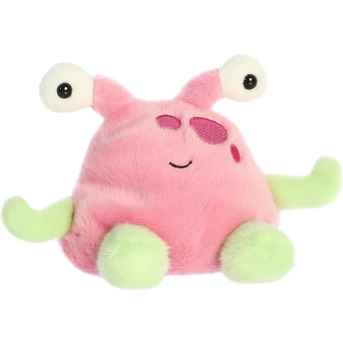 Aurora Palm Pals Silly Alien 5 inch Plush - Pink and Green - Image 3