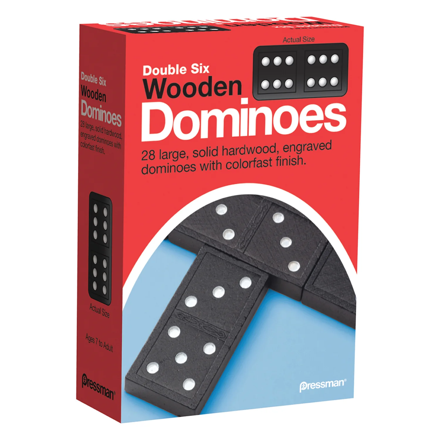 Pressman Classic Wooden Dominoes 6-Pack Set, Double Six Edition - Image 2