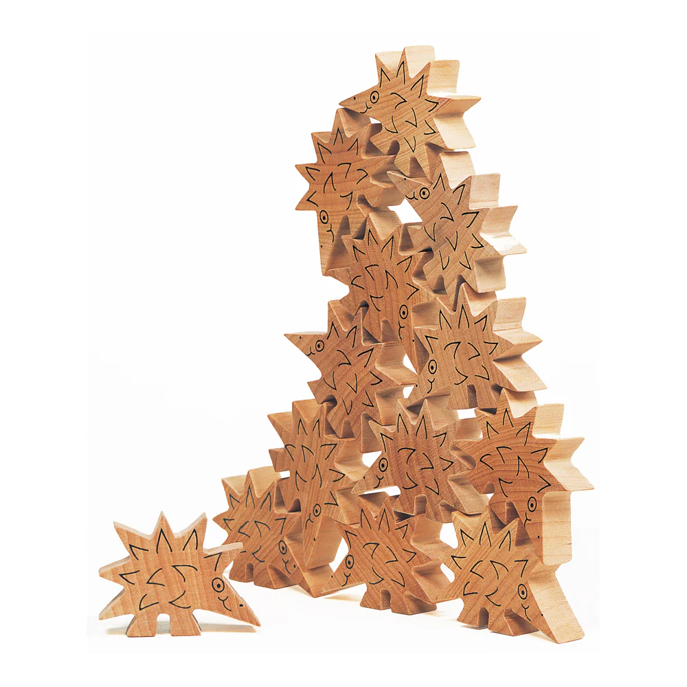 Prickly Pile-Up Wooden Porcupine Stacking Game - Image 2