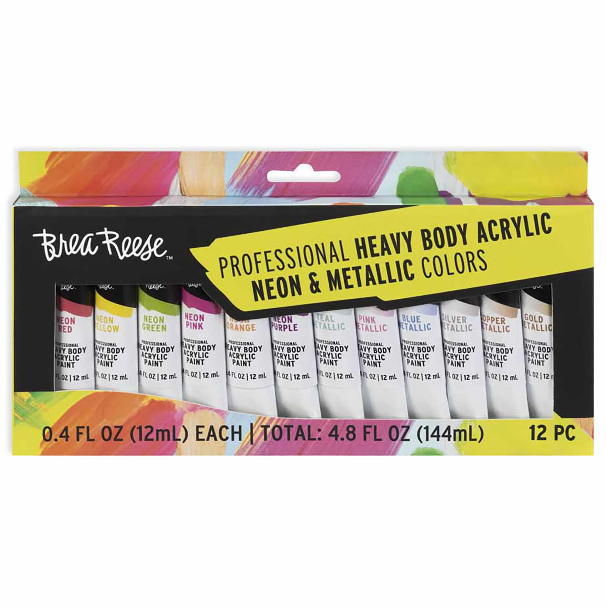 Brea Reese Professional Heavy Body Acrylic Paint Set - 12-Count