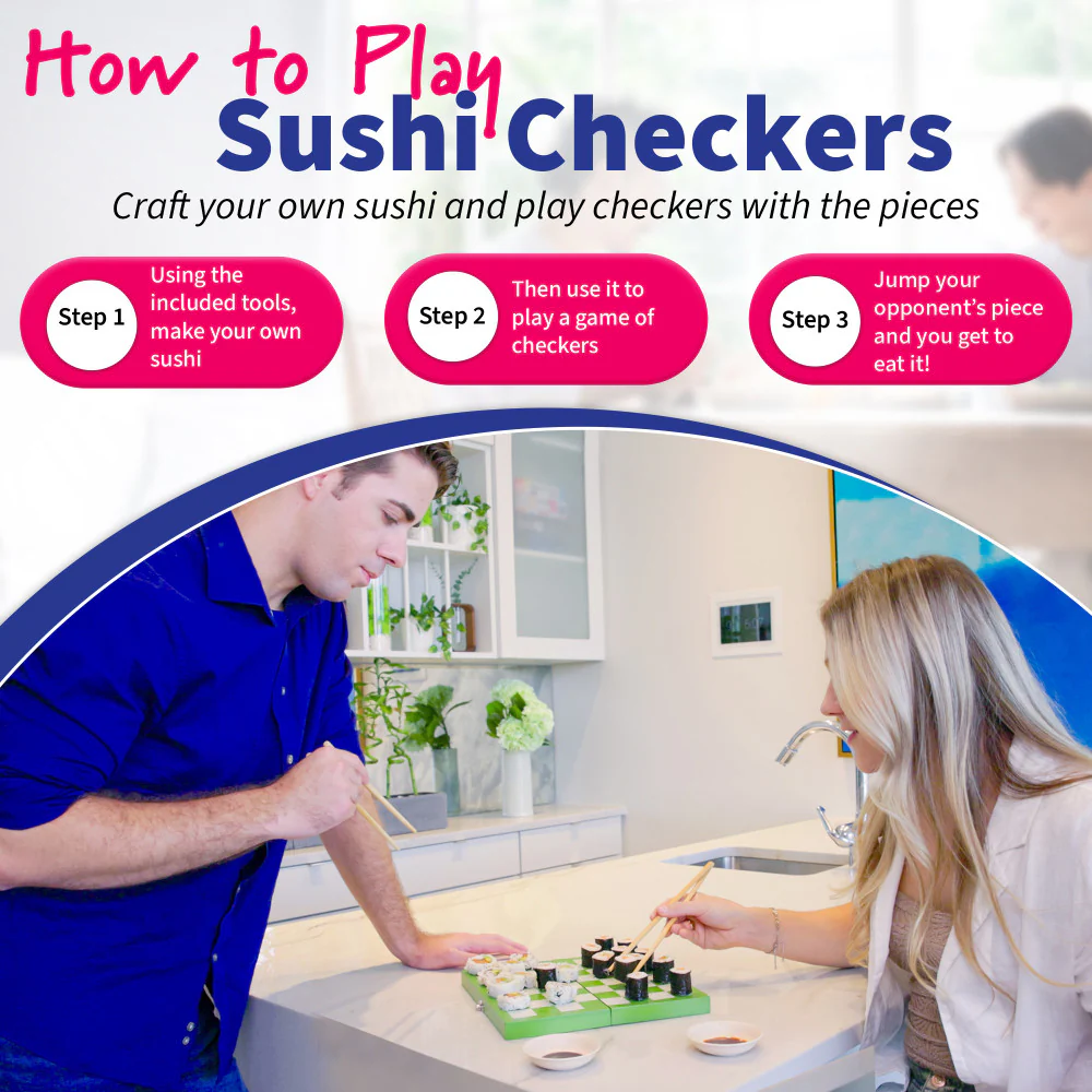 Project Genius Sushi Checkers & Sushi Making Strategy Game Set - Image 4