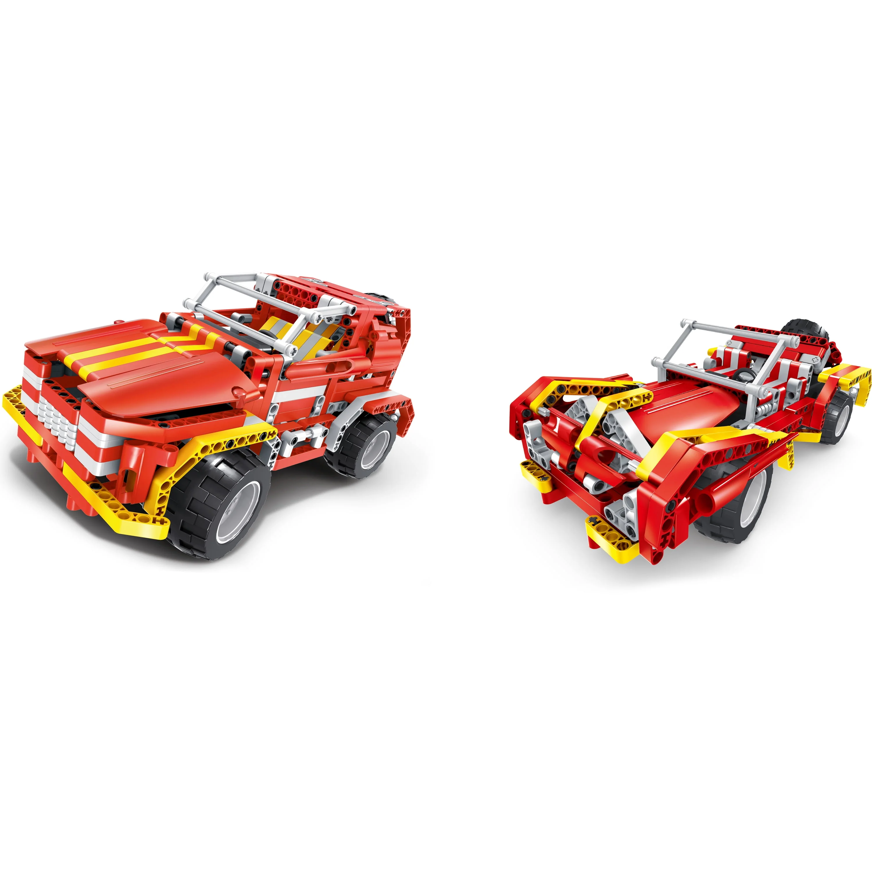 Qihui Mechanical Master RC Block Car - 2-in-1 - Orange Jeep