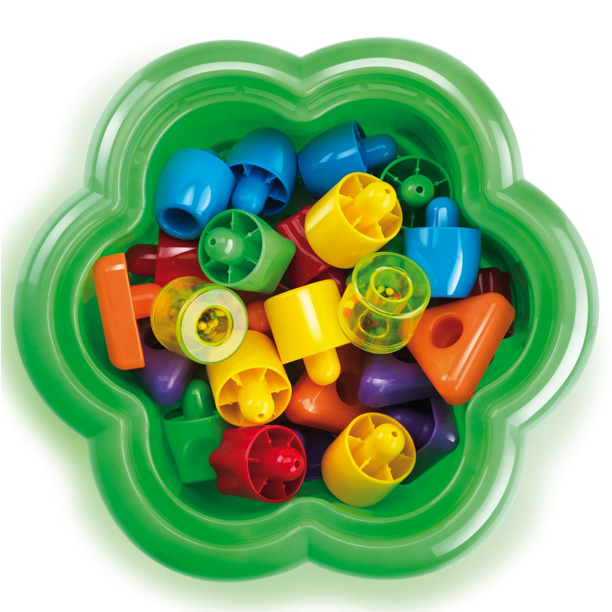 Quercetti Chunky Peggy - Colorful 28pc Shape Sorting Set with Rattles for Toddlers - Image 4