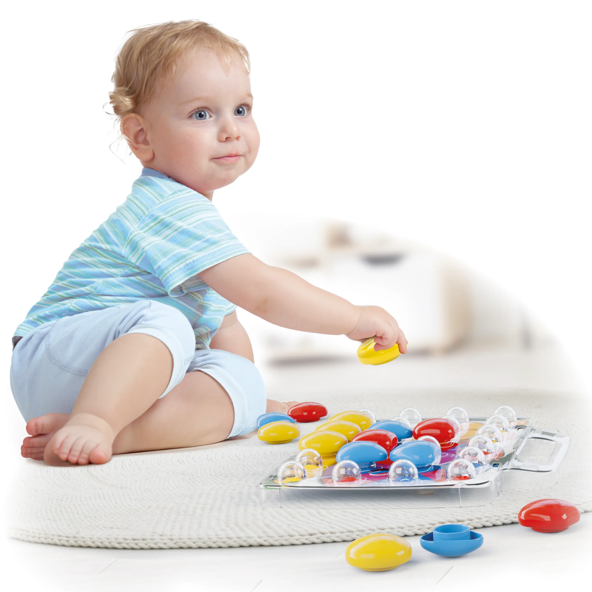 Quercetti Fantacolor Baby - 33pc Color Matching Mosaic Pegboard Game for Toddlers - Image 5
