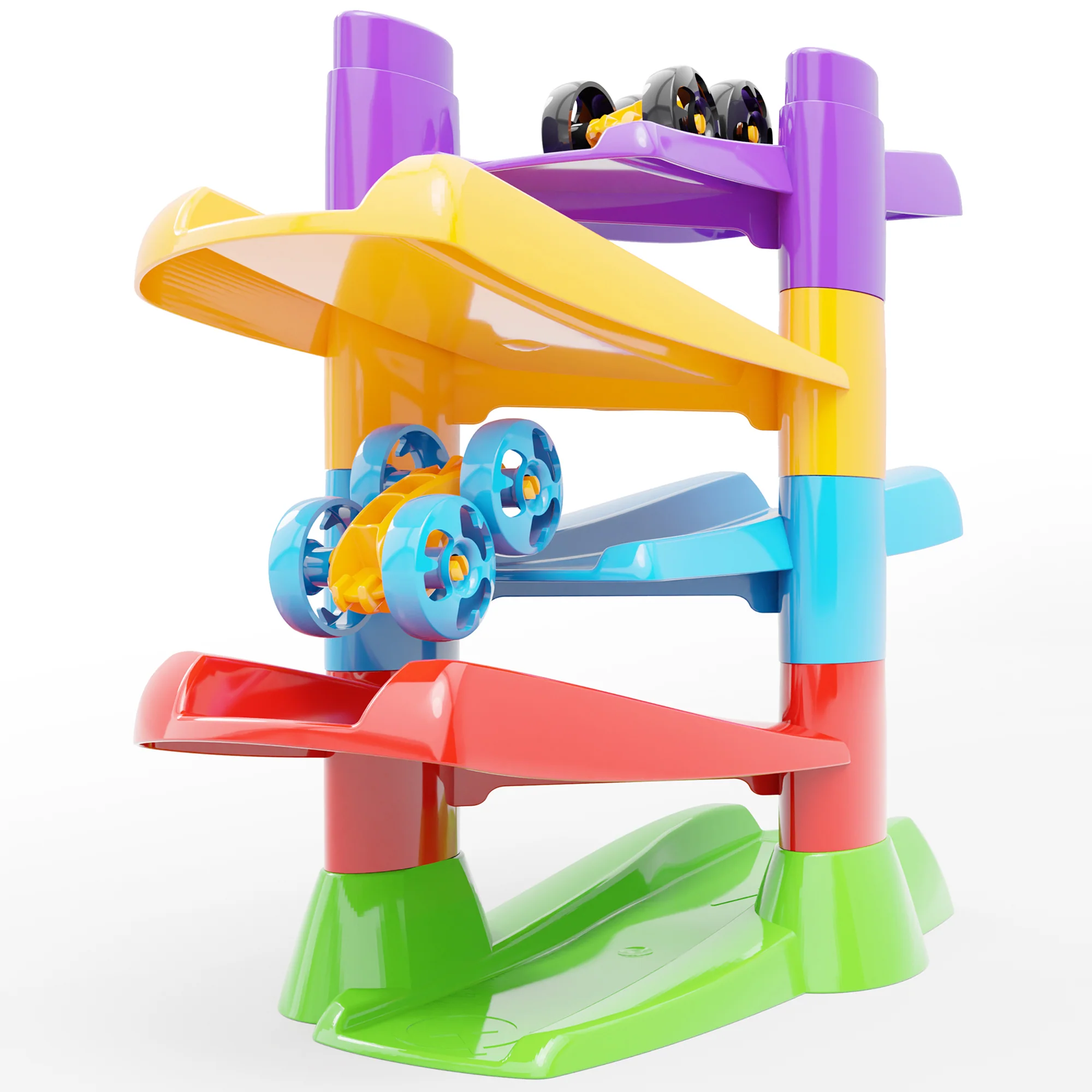 Quercetti Flip & Zoom Race Track with 2 Flipping Cars - Toddler Playset - Image 3