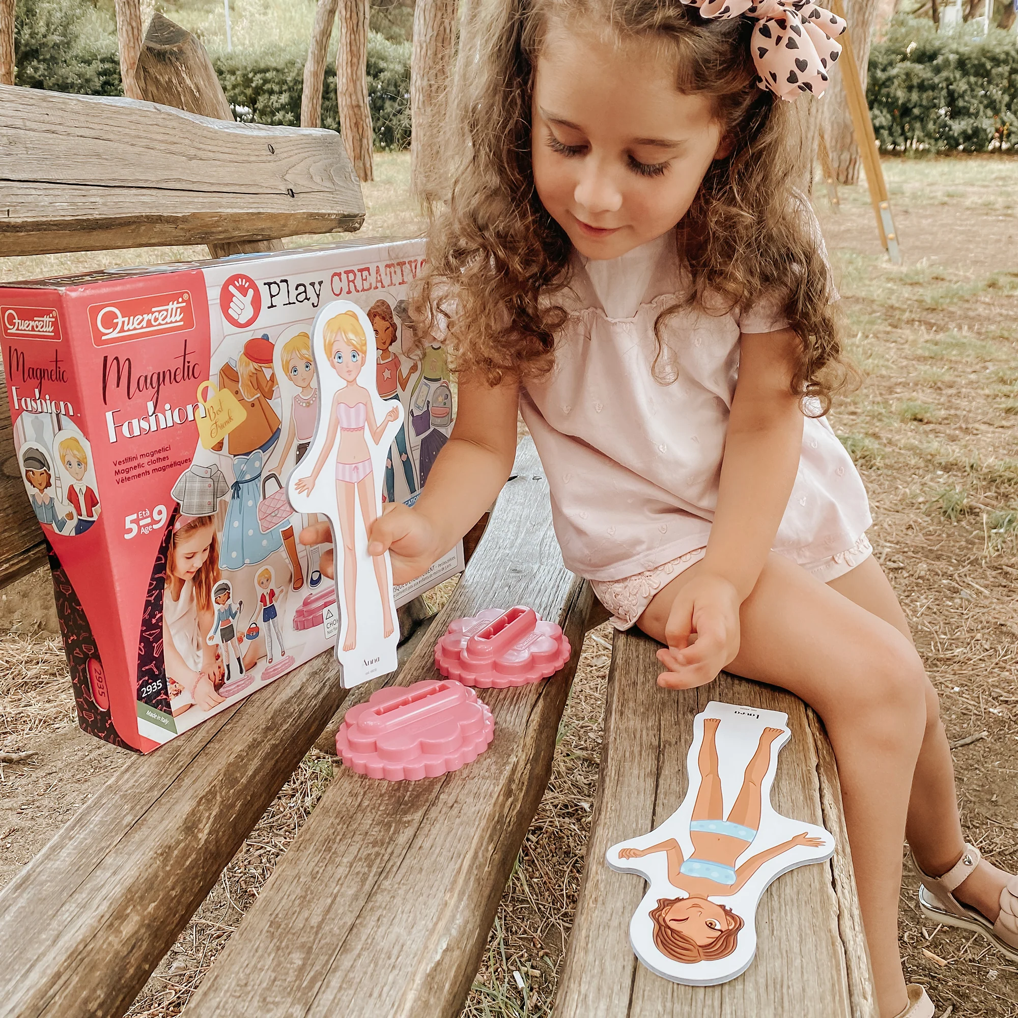 Quercetti 57-Piece Magnetic Fashion Dolls – Dress-Up Fun - Image 5