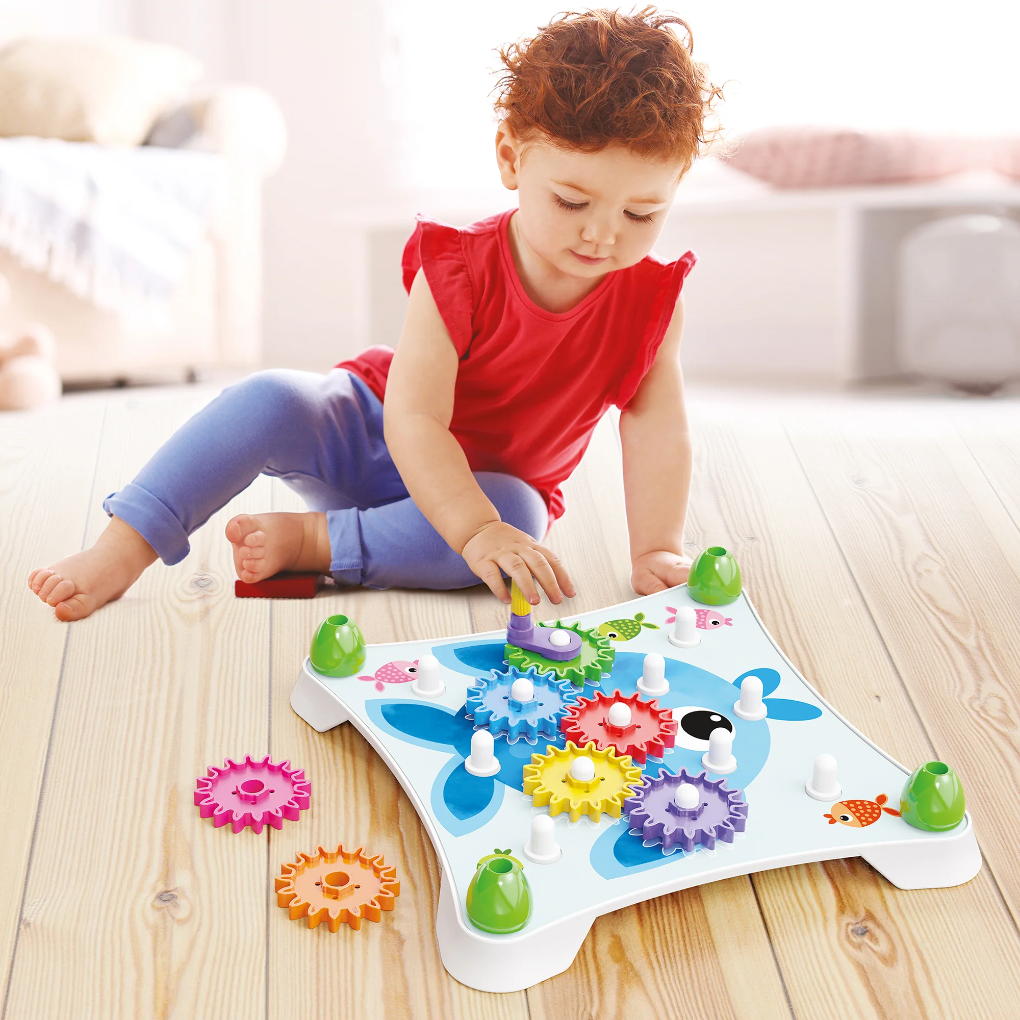 Quercetti Peggy Gears - Interactive Cogwheel Toy for Toddlers with Pegboard and Scene Cards - Image 4