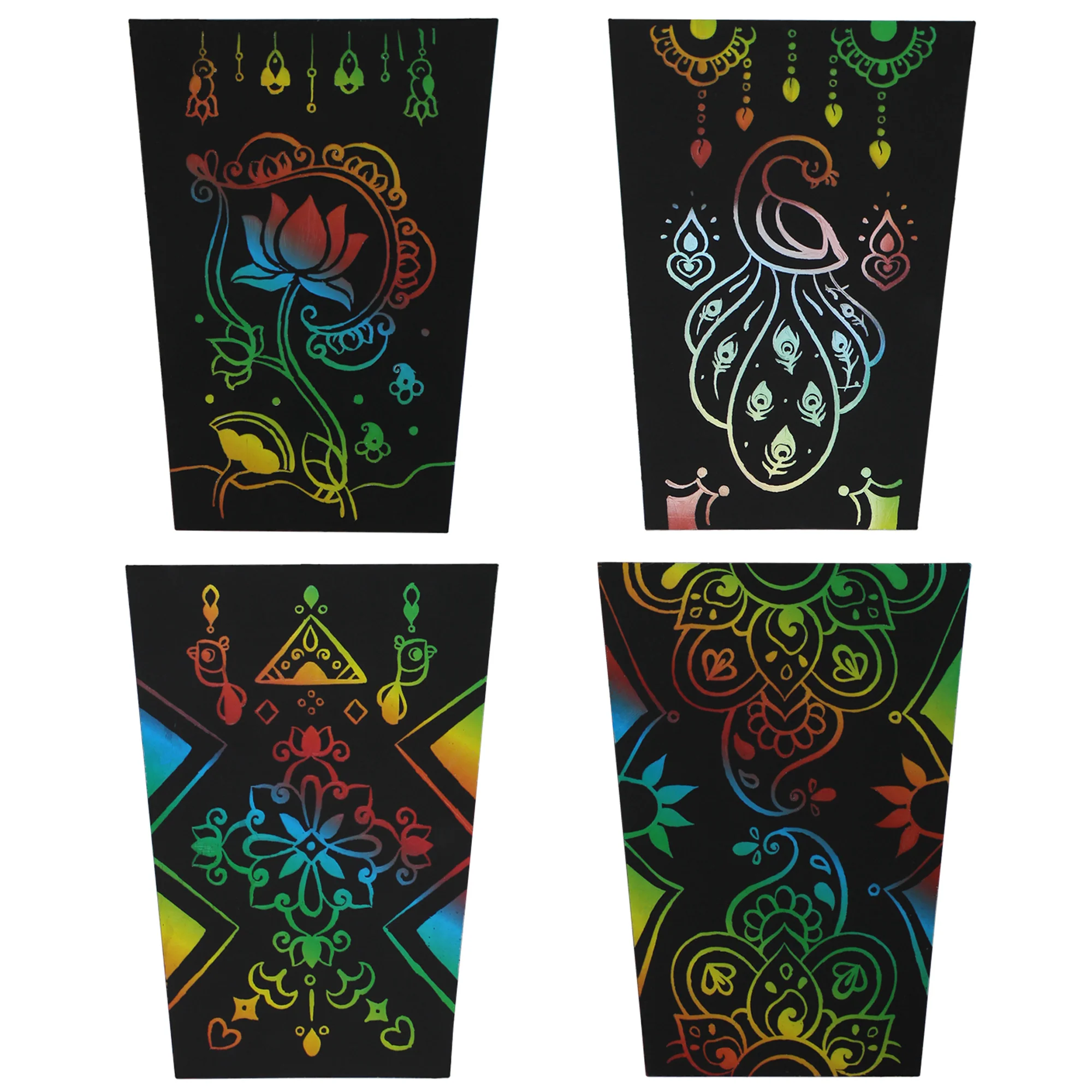 Kulture Khazana Rangoli Mandala Scratch Art Lantern Kit - Image 4