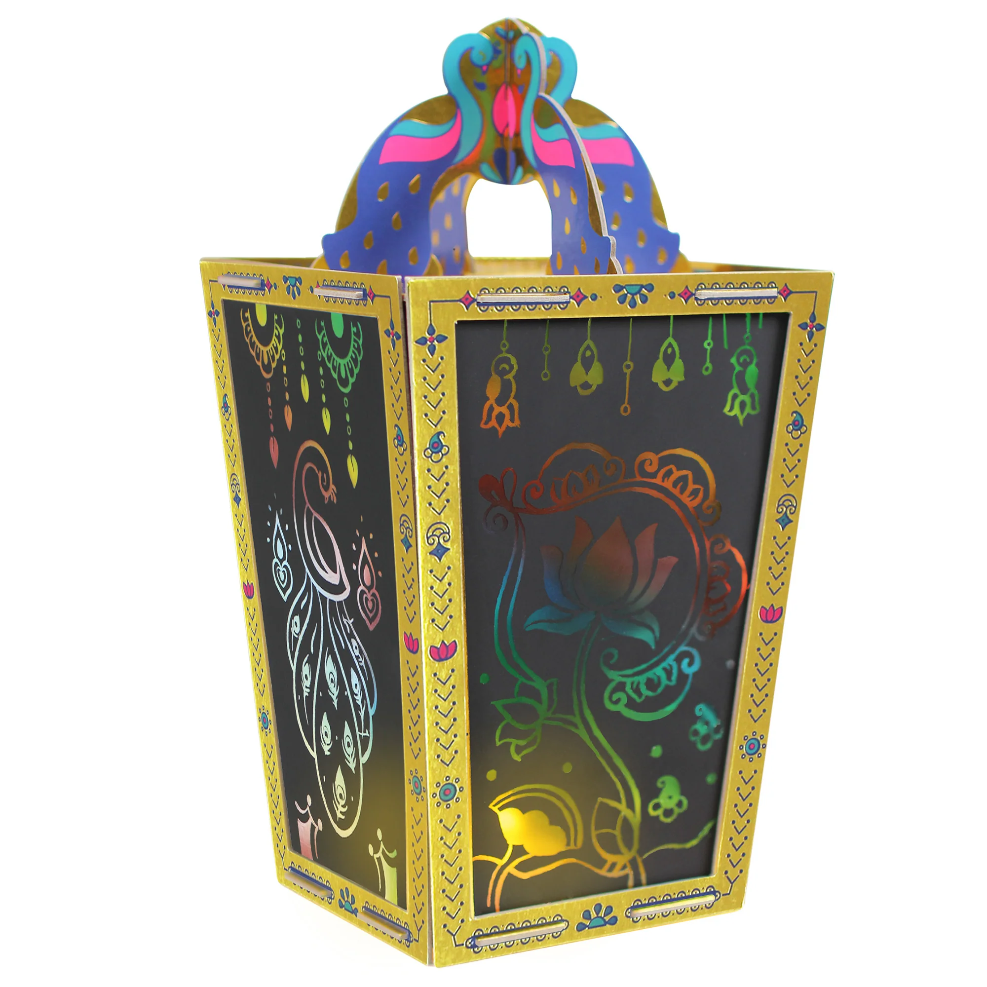 Kulture Khazana Rangoli Mandala Scratch Art Lantern Kit - Image 5