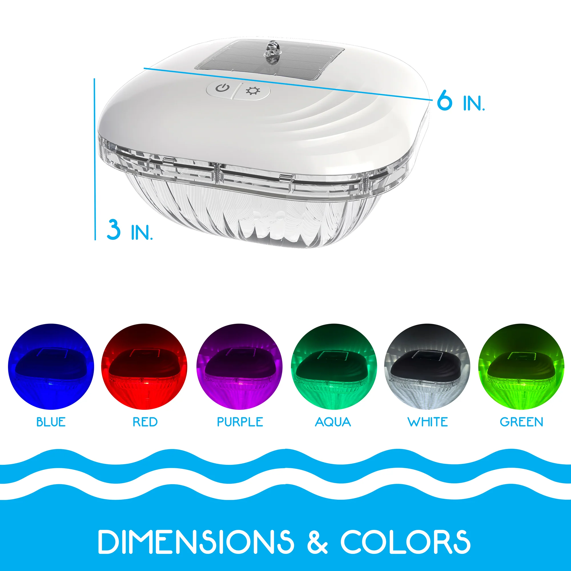 RIPPLE Solar-Powered Floating Pool Lights - Color Changing LED with 9 Modes - Image 4