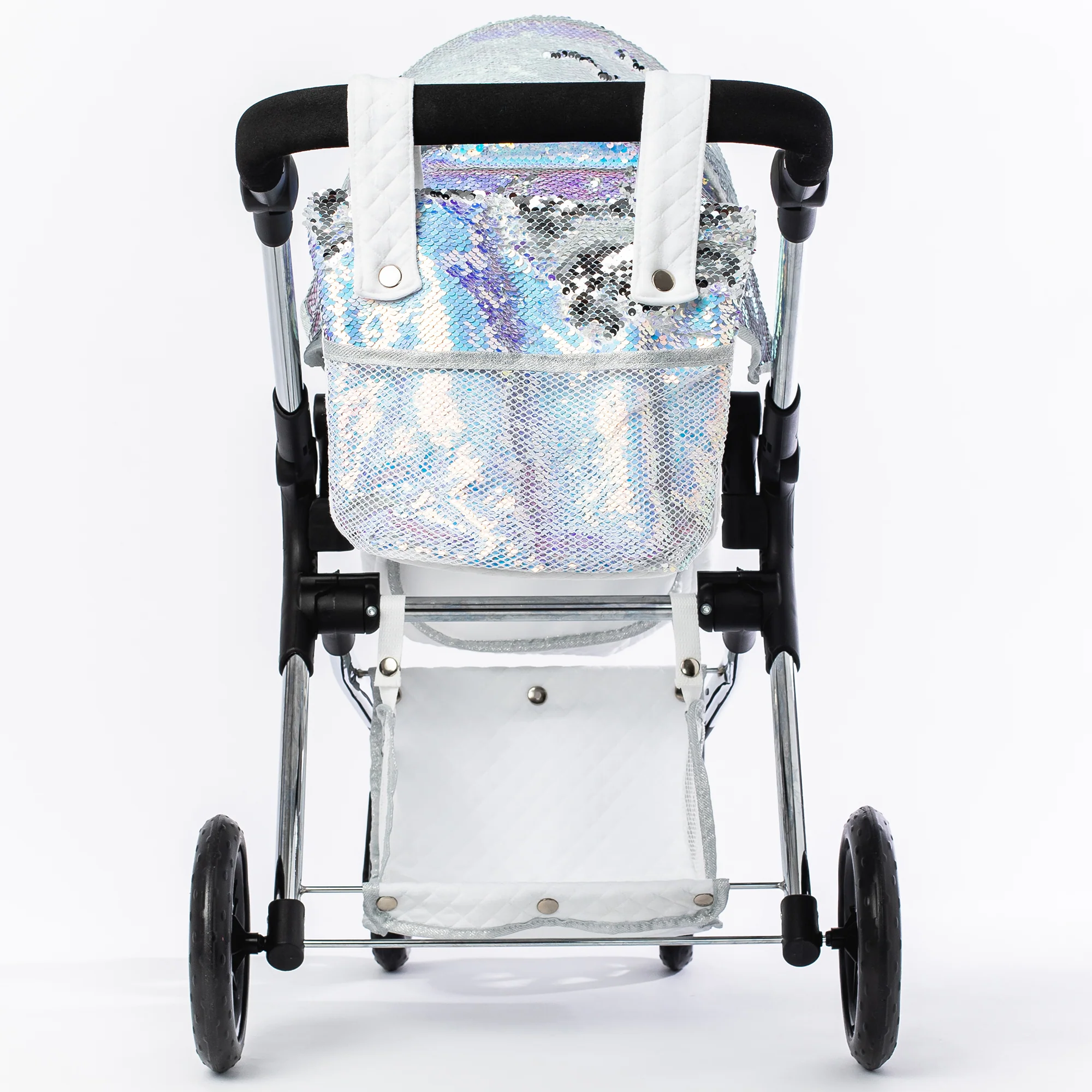 Roma Polly Doll Pram 2-In-1 Convertible Silver Mermaid - Image 4