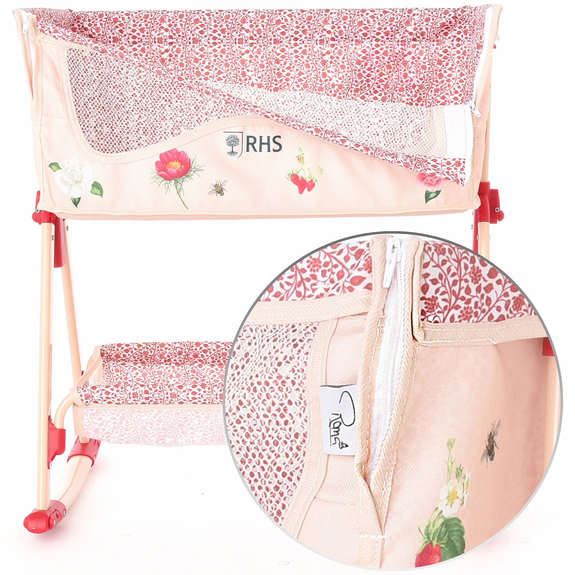 Roma RHS Flora Bedside Crib With Rocking Mode And Adjustable Height - Image 3