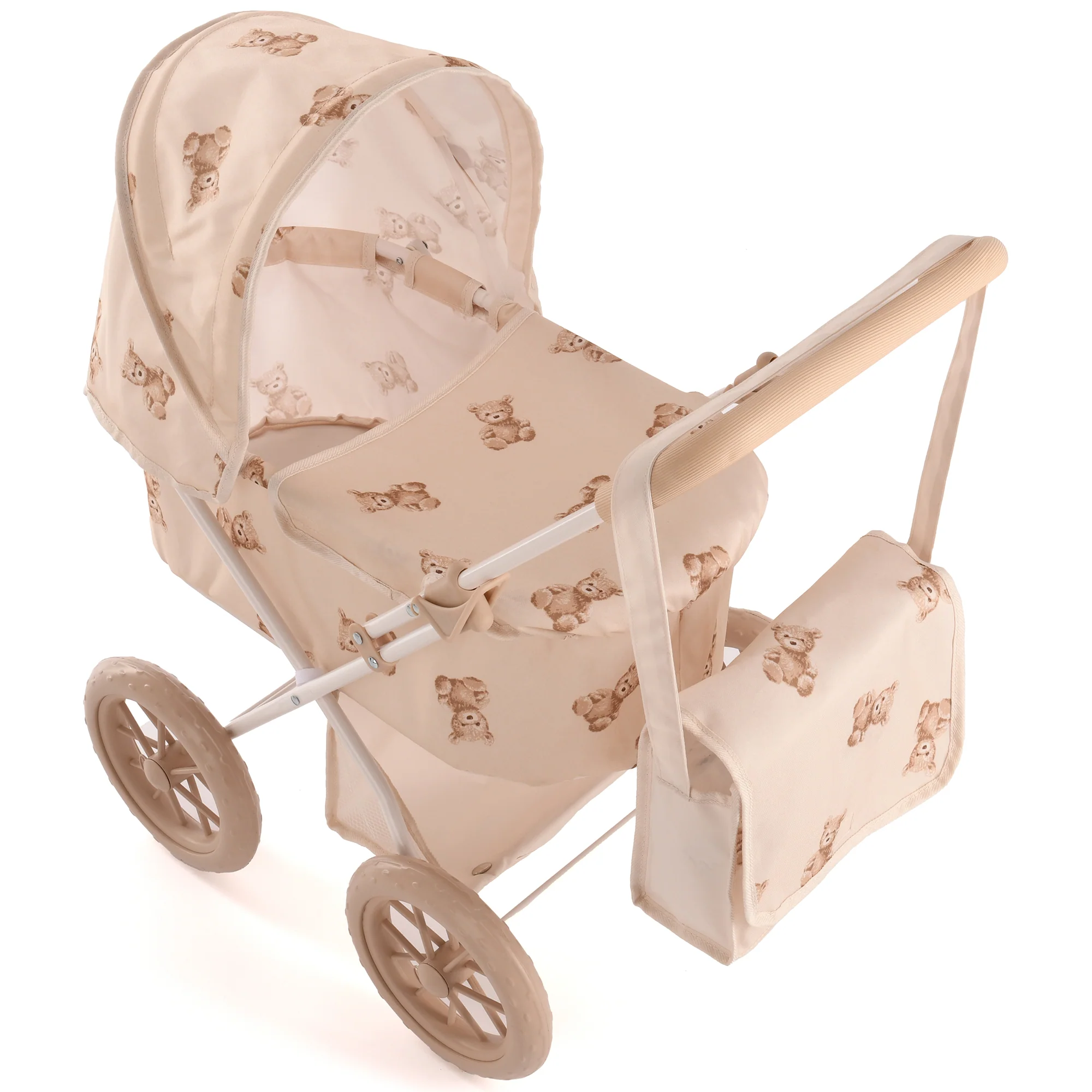 Roma Teddy Doll Pram With Adjustable Handle And 2-In-1 Design - Image 3