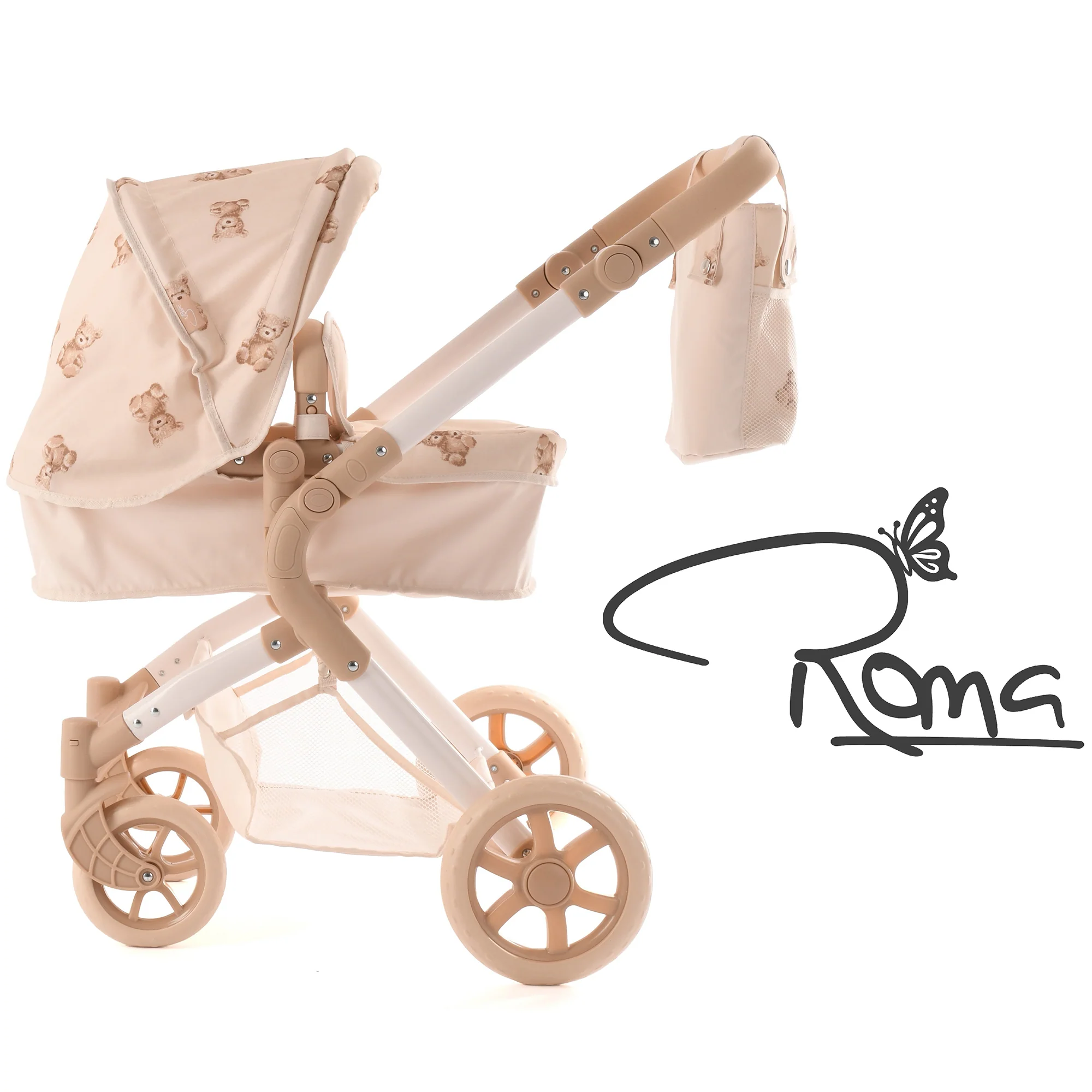 Roma Teddy 2-In-1 Convertible Doll Pram With Adjustable Handle - Image 2