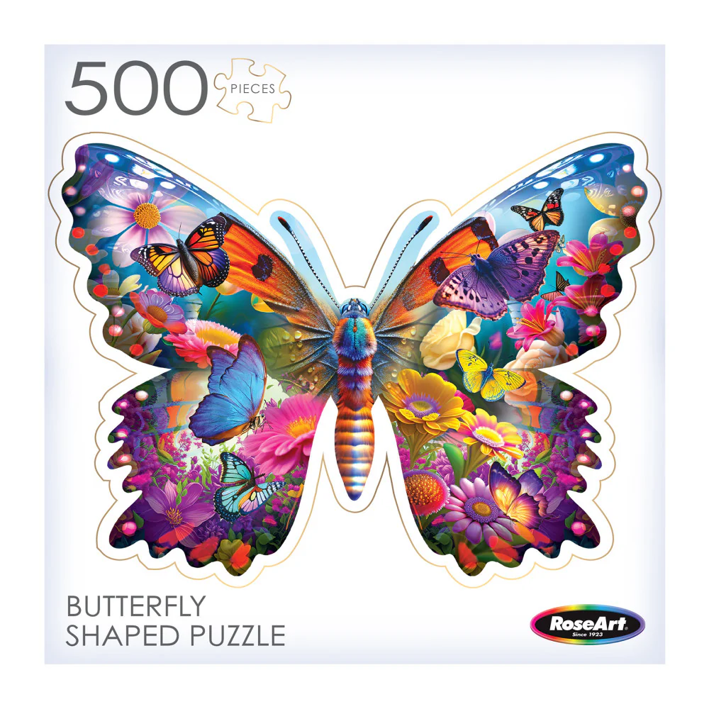 RoseArt Majestic Butterfly Shaped Jigsaw Puzzle - 500 pc - Image 13