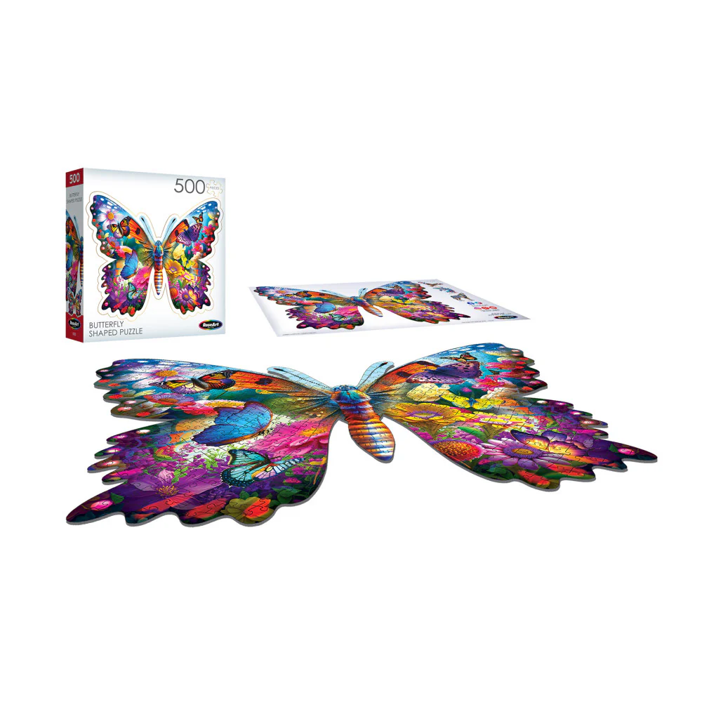 RoseArt Majestic Butterfly Shaped Jigsaw Puzzle - 500 pc - Image 3