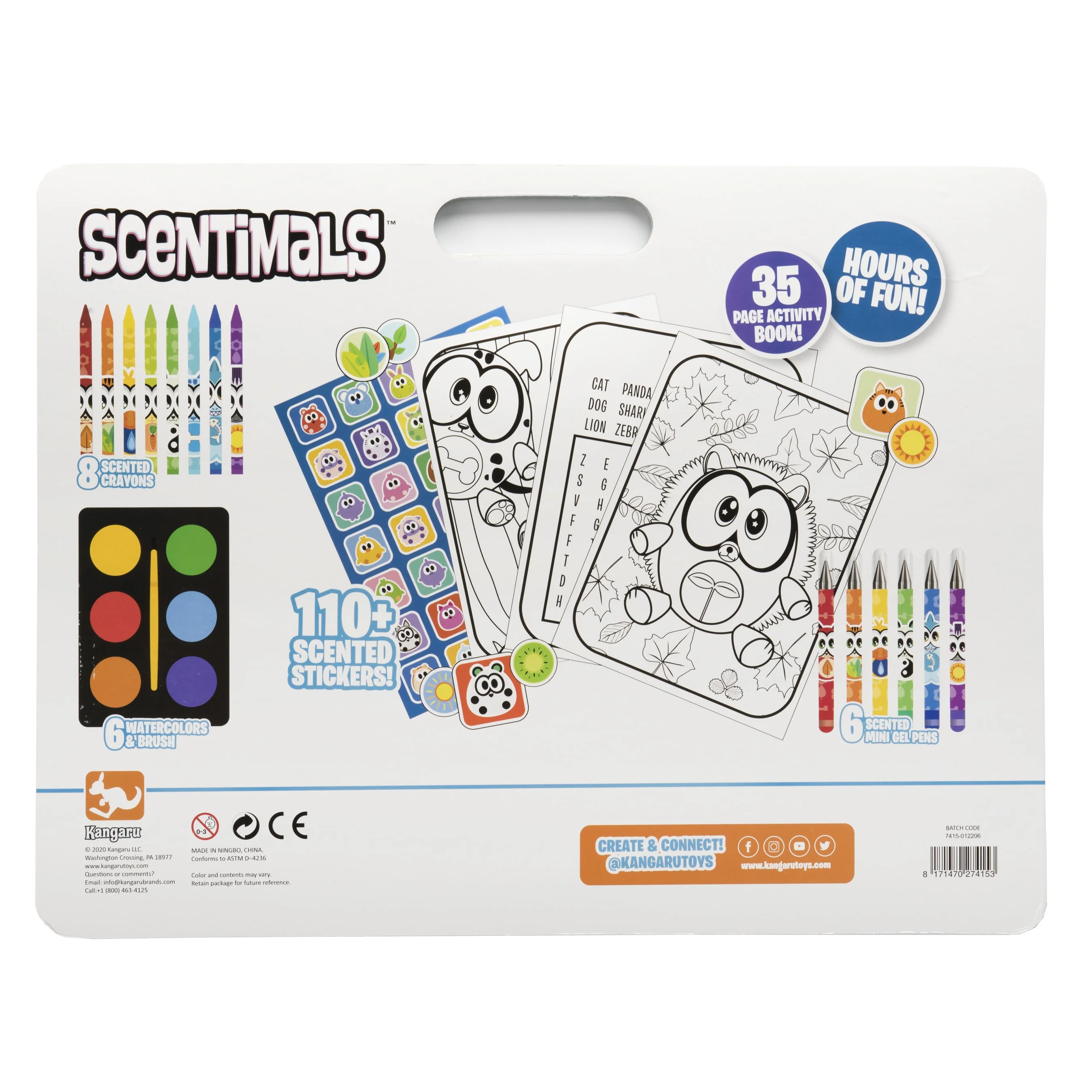 Scentimals 35-Page Jumbo Coloring and Activity Book Set with Scented Art Supplies - Image 2