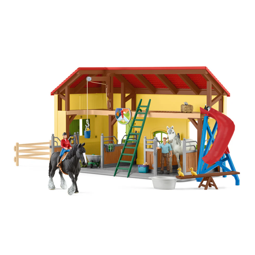Schleich Farm World Horse Stable Playset - 31 Pieces, Pretend Play for Kids Ages 3+