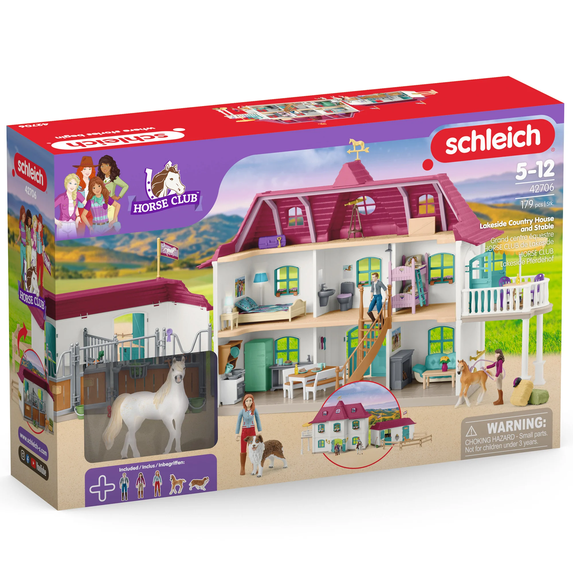 Schleich Horse Club Lakeside Country House & Stable - 192pc Doll House Adventure Playset - Image 2