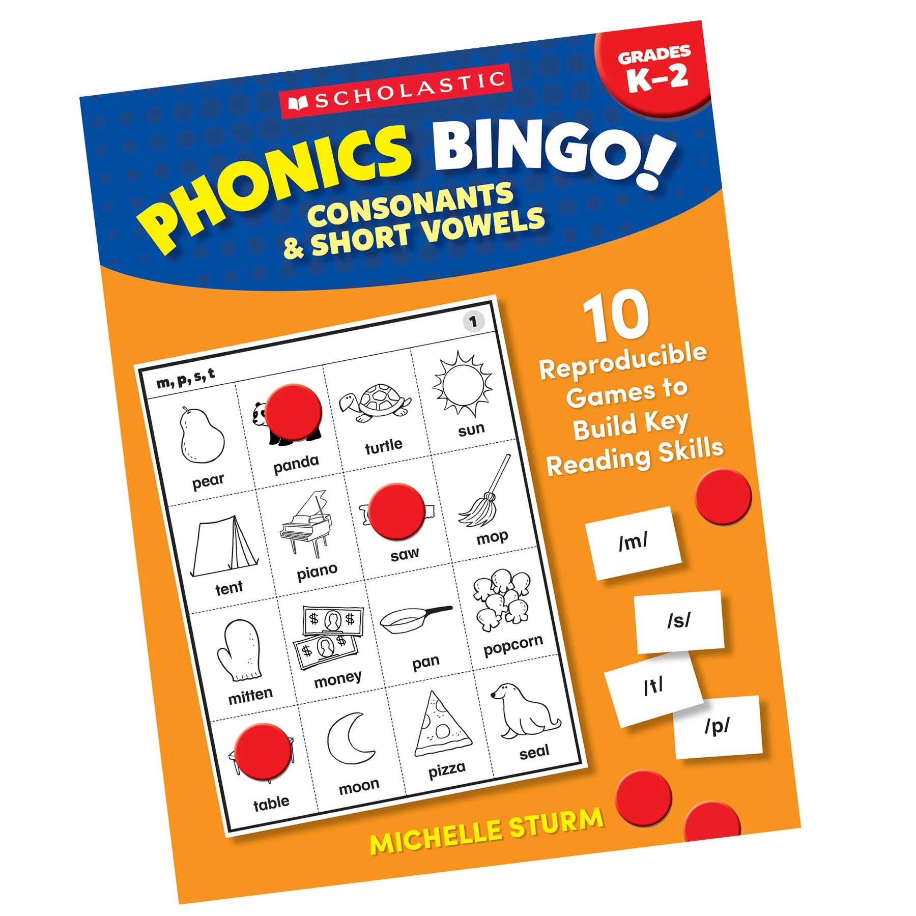 Scholastic Phonics Bingo Game - Consonants & Short Vowels - Image 2