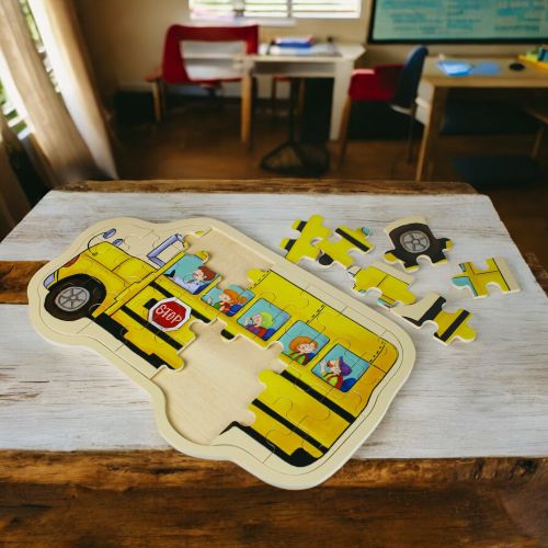 Go! Games School Bus Wooden Jigsaw Puzzle - 15 pc - Image 3