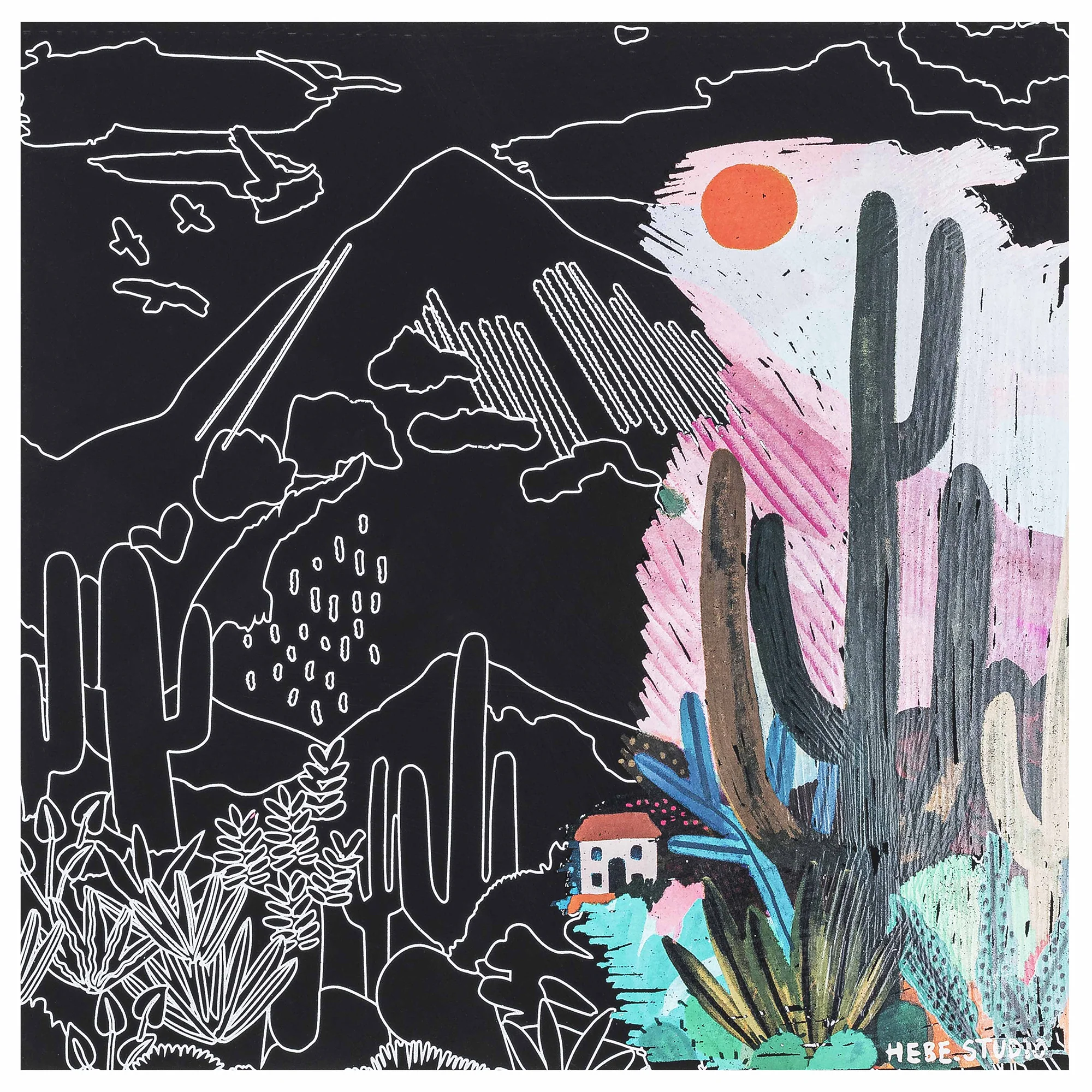 Brea Reese Scratch Art Paper Pad Joyful Landscapes 12-Sheet Set With Stylus - Image 4