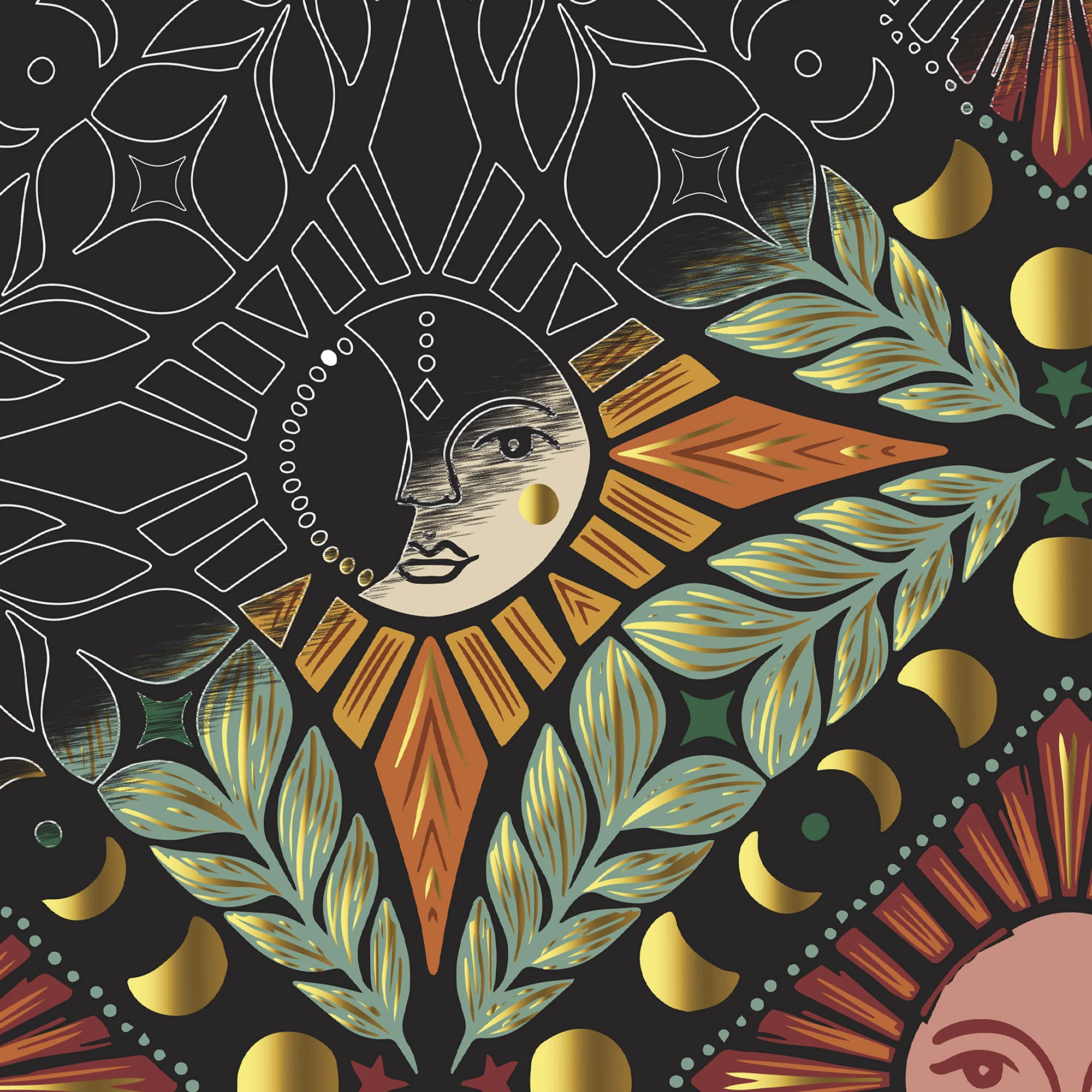 Brea Reese Scratch Art Paper Pad Moon & Sun 6 Designs With Stylus - Image 5