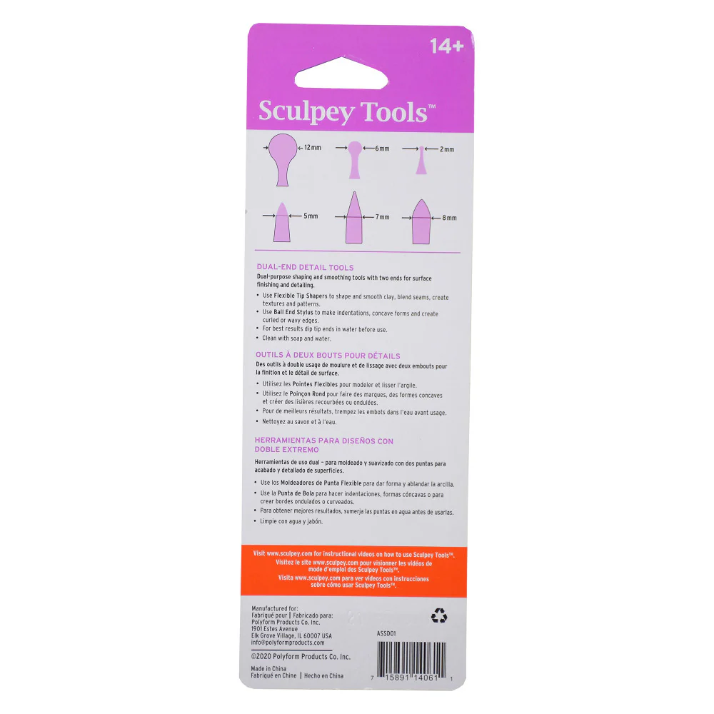 Sculpey Sculptor's Dream Dual End Detail Tools – 3pc Sculpting Set - Image 2