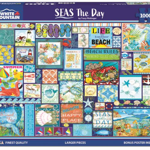 Seas The Day Beach Themed Jigsaw Puzzle - 1000 pc - Image 2