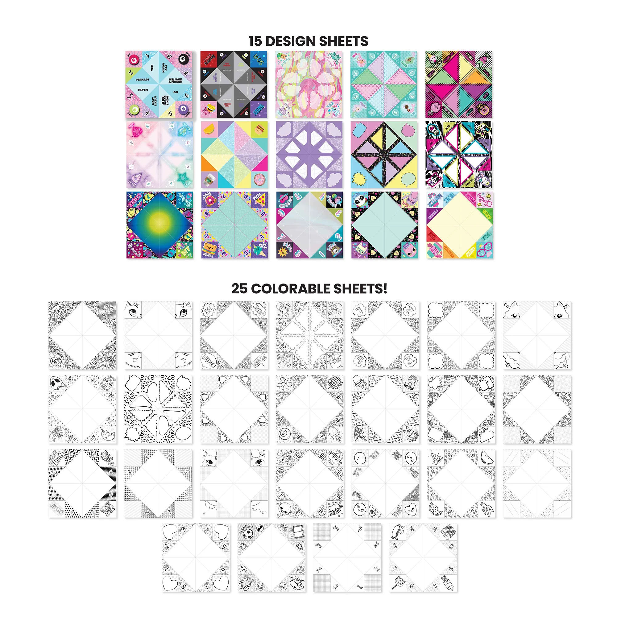 Creative Kids Secret Message Fortune Teller Portfolio - Art and Craft Kit - Image 3