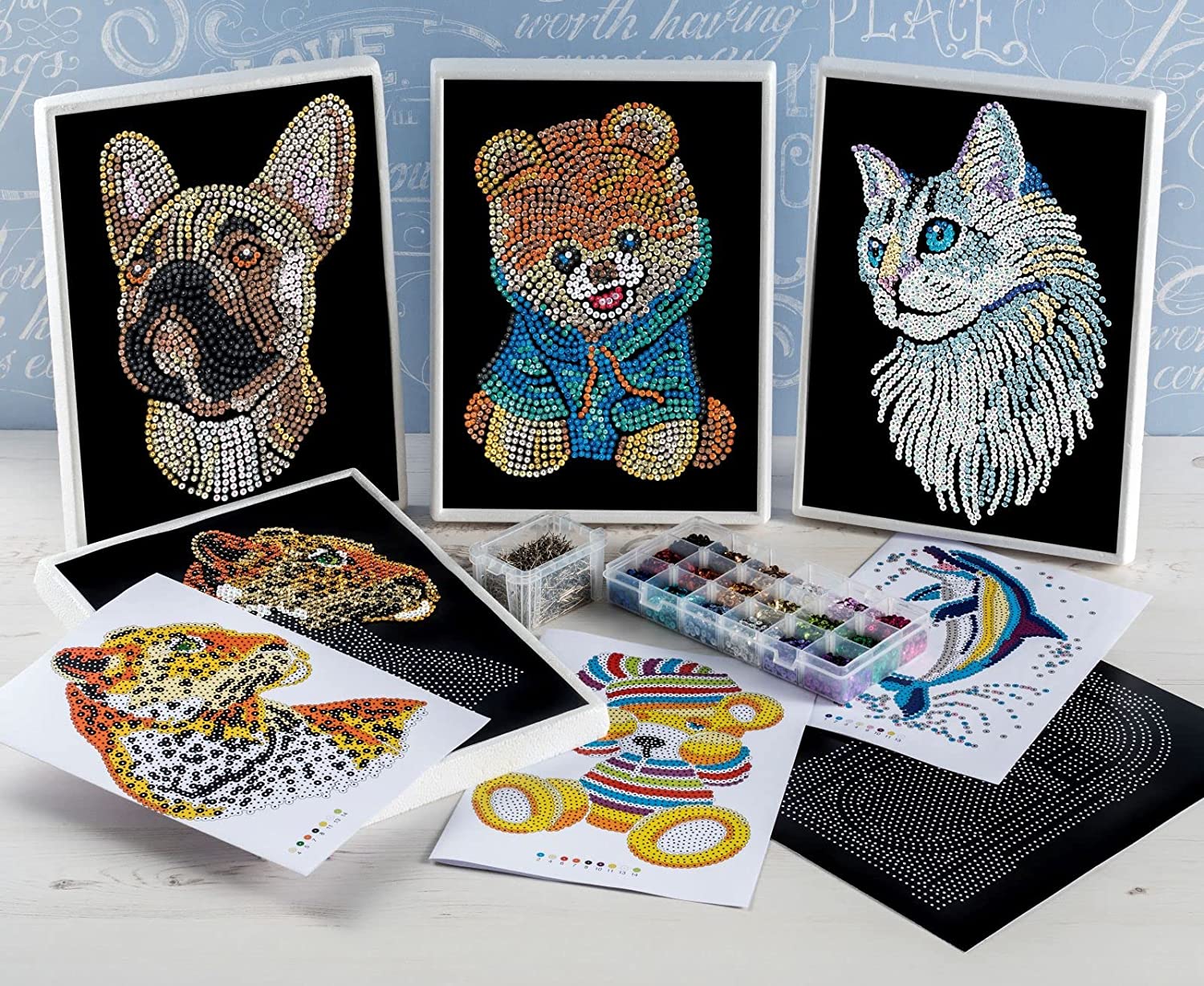 Sequin Art Red Collection Lily the Pug Sparkling Craft Kit - Multi-Color - Image 2