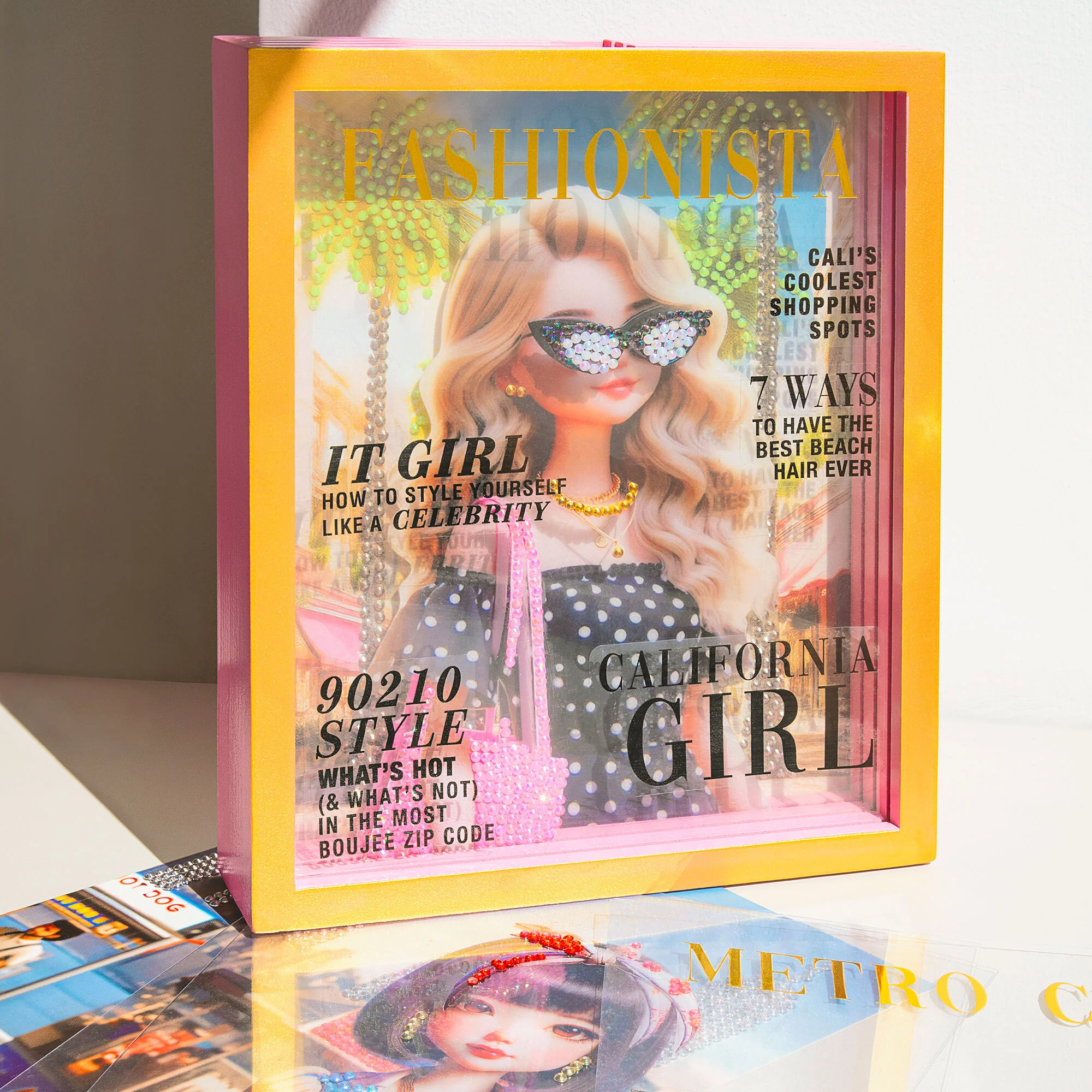 Fashion Angels Luxe Life Cover Girls 3D Shadowbox Magazine Cover Craft Kit - Image 2