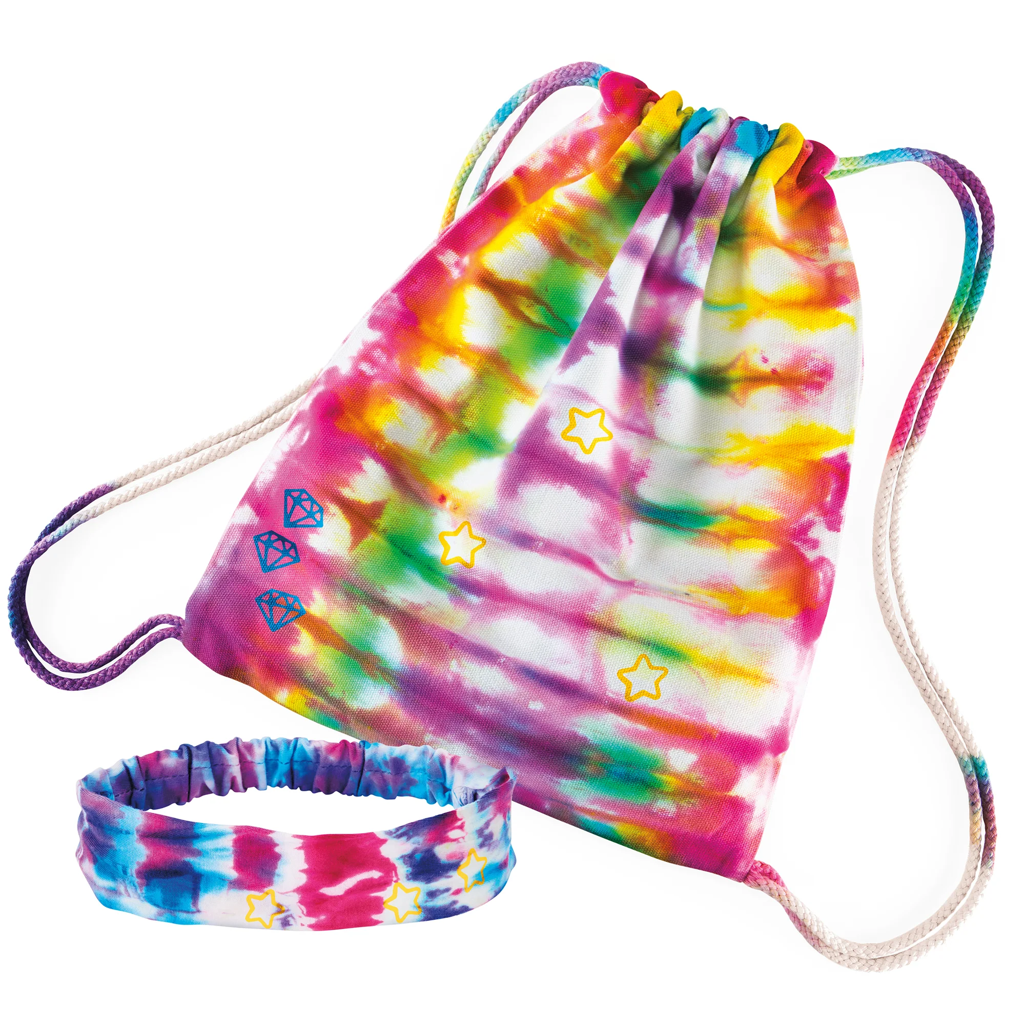 Cra-Z-Art Shimmer N' Sparkle Tie Dye Fashion Tote & Headband Kit - Pink/Yellow/Blue - Image 3