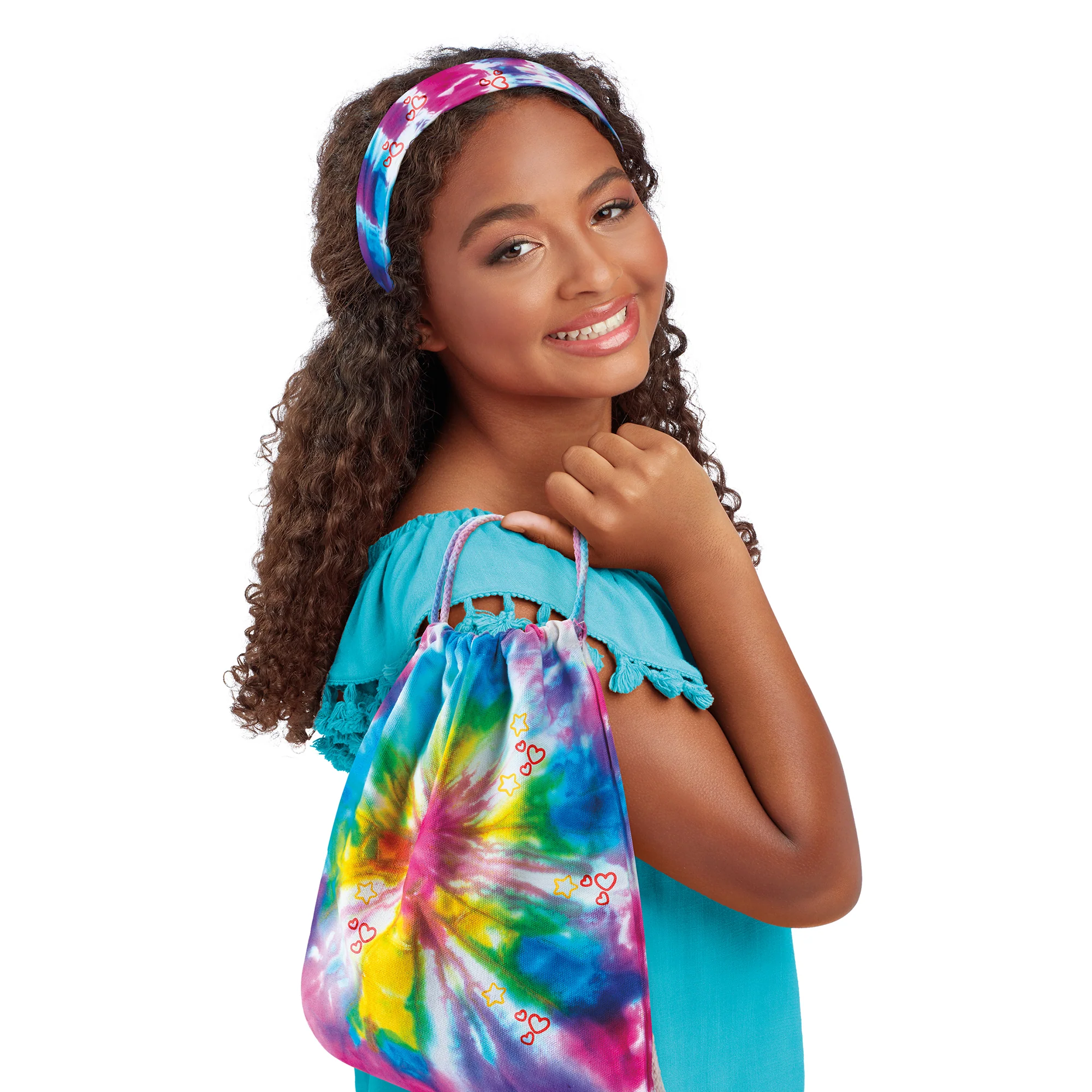Cra-Z-Art Shimmer N' Sparkle Tie Dye Fashion Tote & Headband Kit - Pink/Yellow/Blue - Image 5