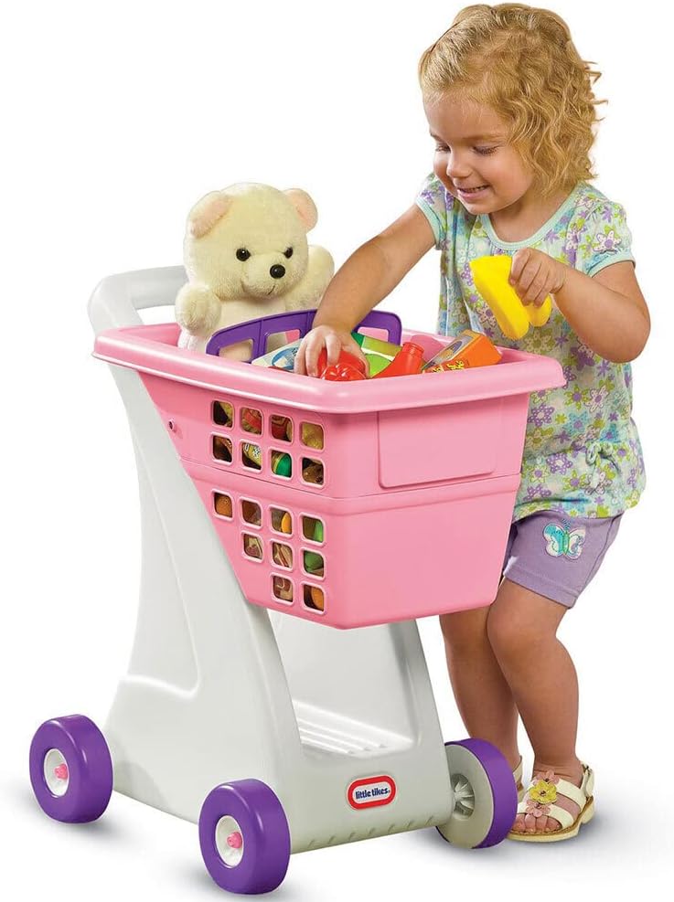 Little Tikes Pink Toddler Shopping Cart - Imaginative Playset - Image 3