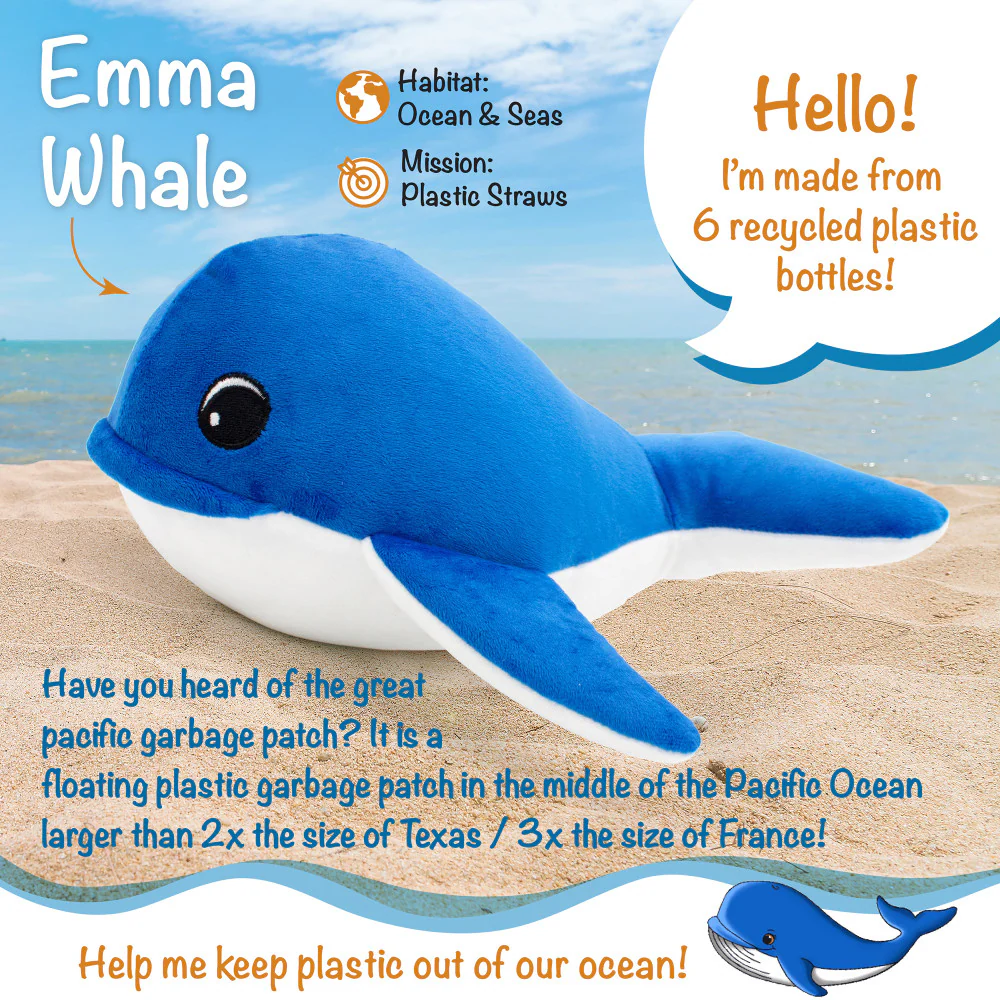 Shore Buddies Emma The Whale 12 inch Interactive Plush Toy with Sounds - Image 2