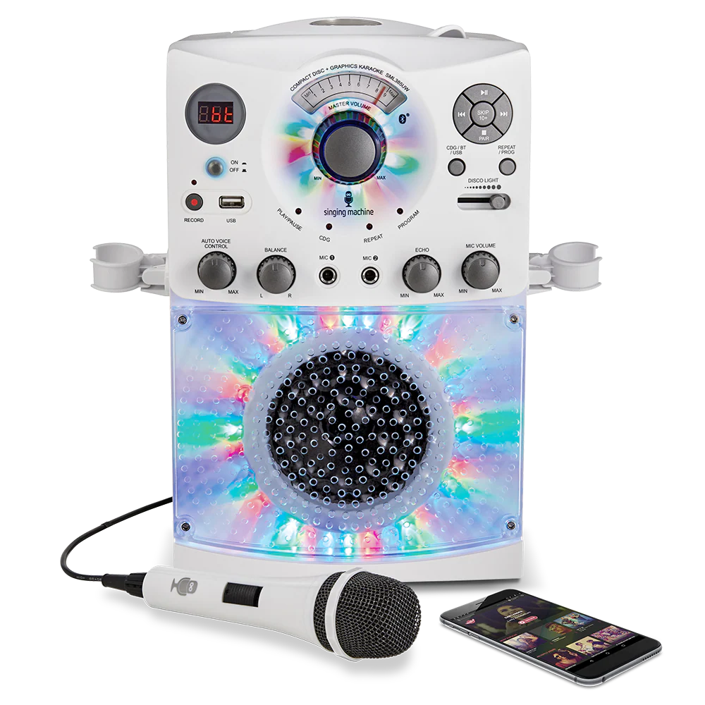 Singing Machine Portable Bluetooth Karaoke Machine with Wired Microphone and LED Disco Lights - Image 2