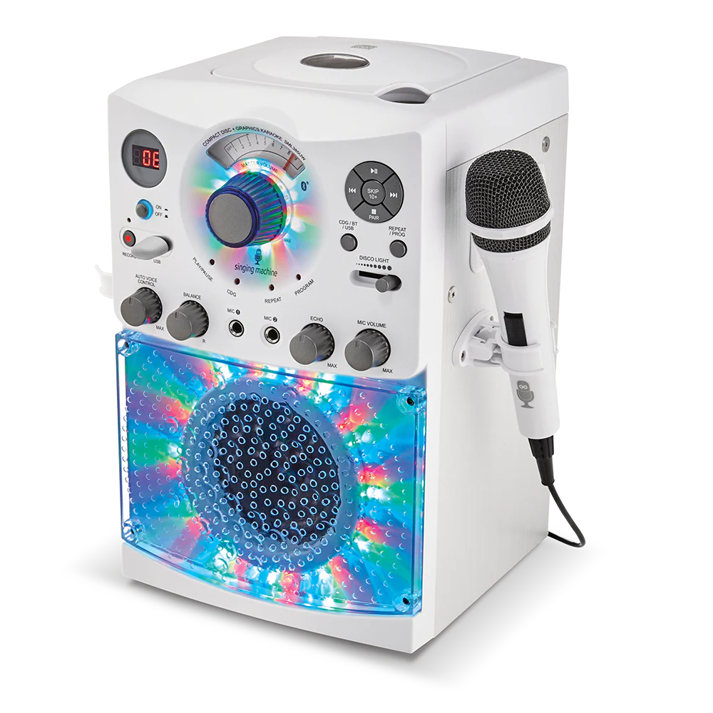 Singing Machine Portable Bluetooth Karaoke Machine with Wired Microphone and LED Disco Lights - Image 3