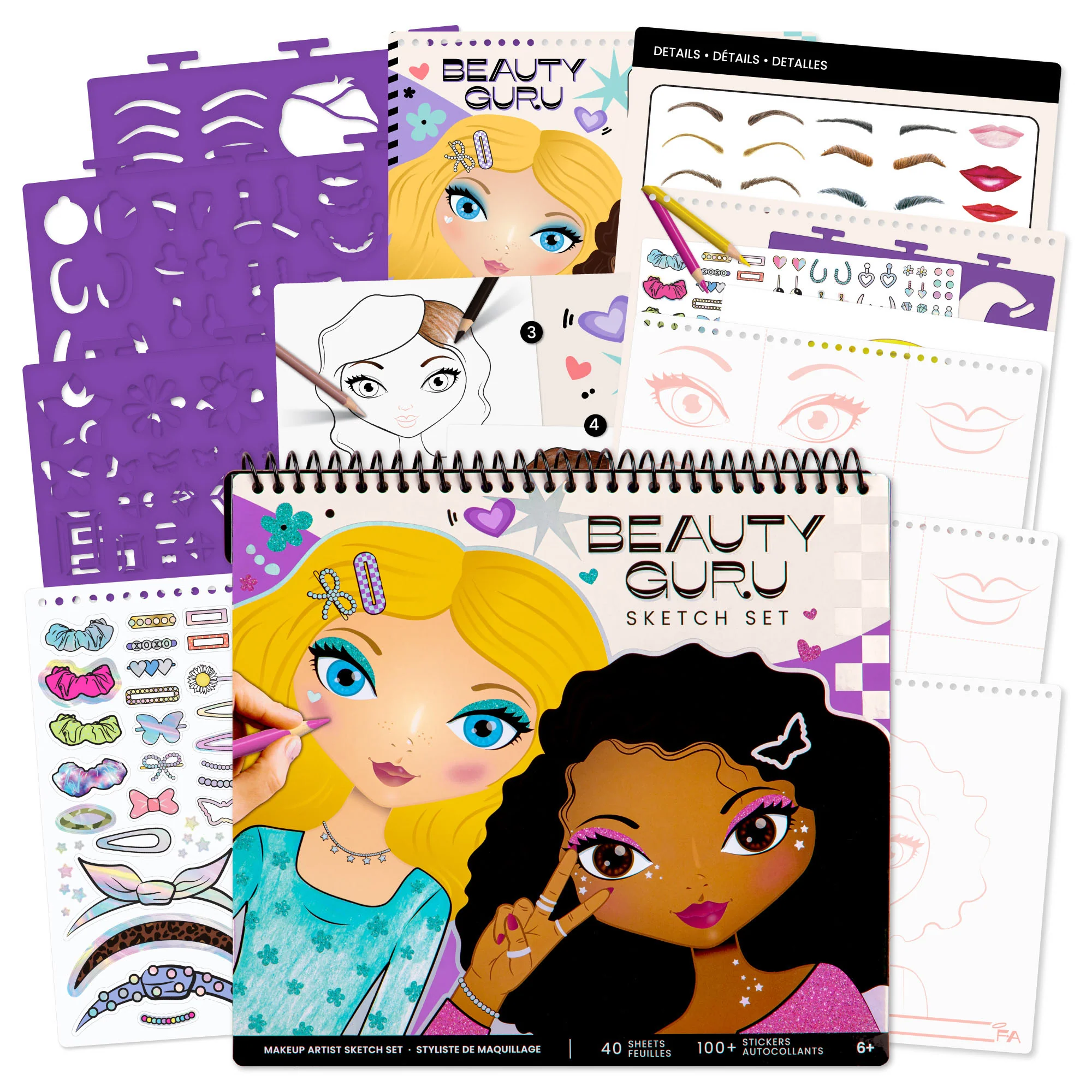 Creative Kids Sketch Portfolio Bundle: Fashionista & Beauty Guru - Design Set - Image 4