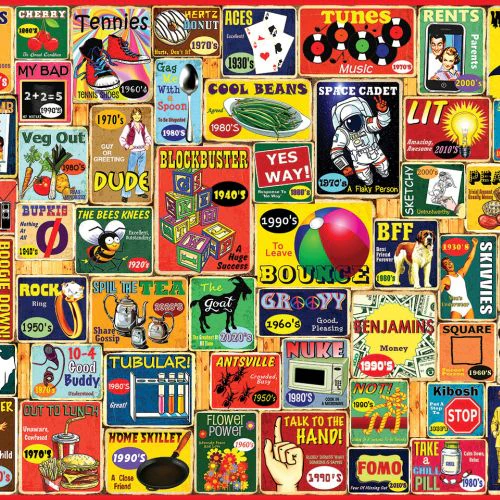 Retro Slang Collage Jigsaw Puzzle by Steve Cameron - 1000 pc