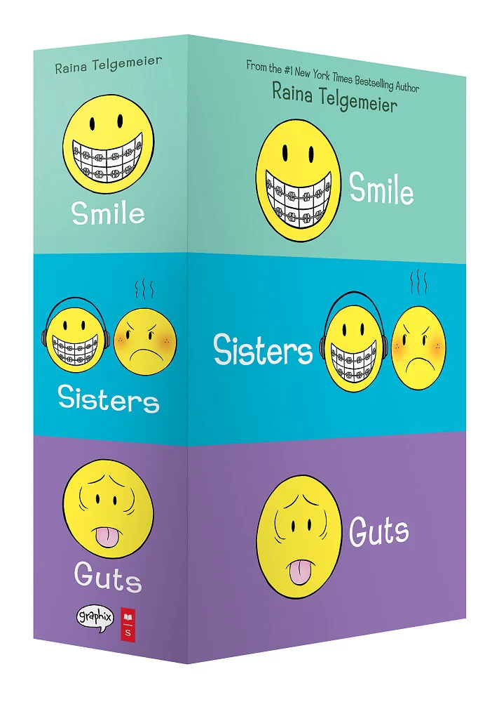 Raina Telgemeier's Smile, Sisters, and Guts 3-Book Graphic Memoir Set