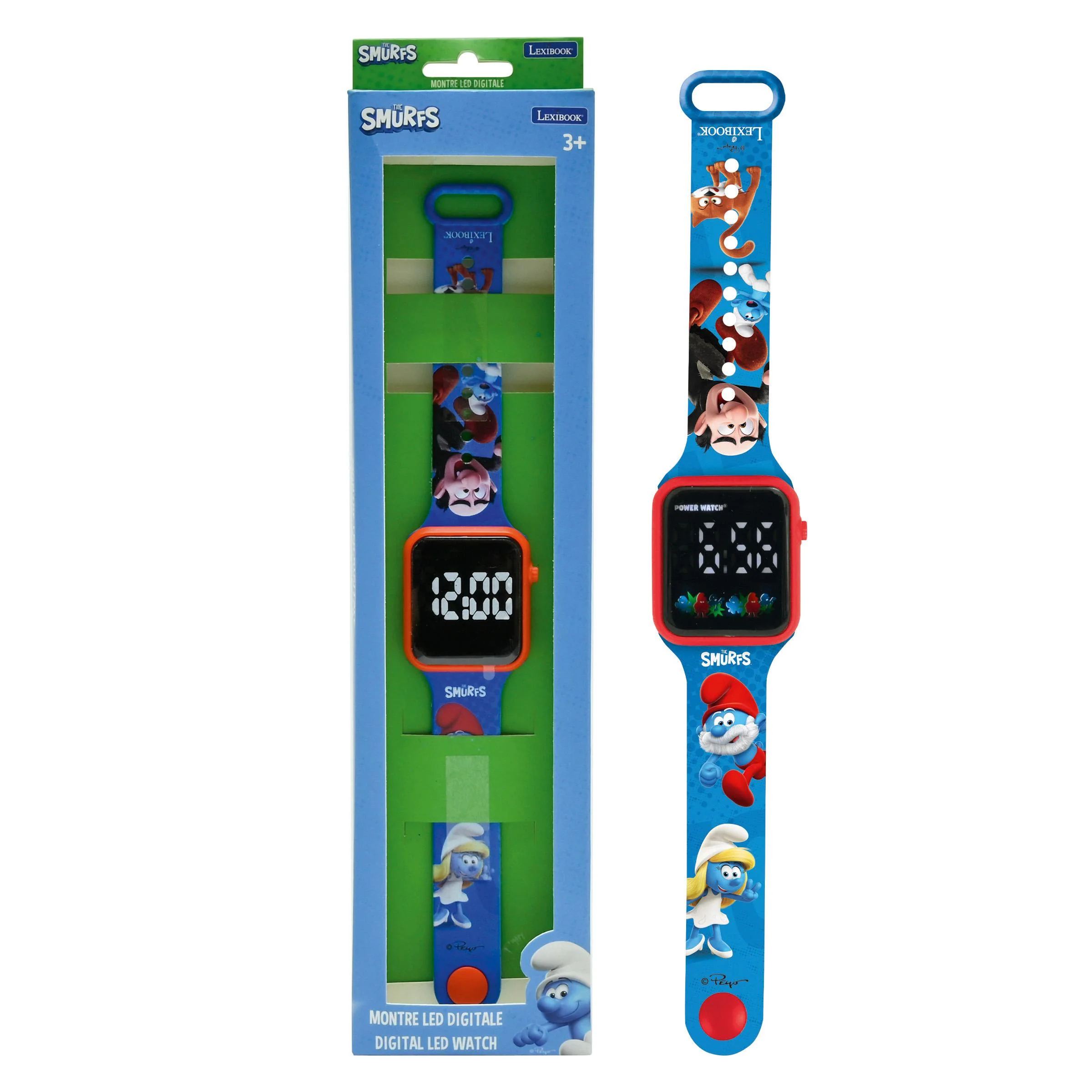 Smurfs Kids' LED Digital Watch - Blue Adjustable Strap - Image 4