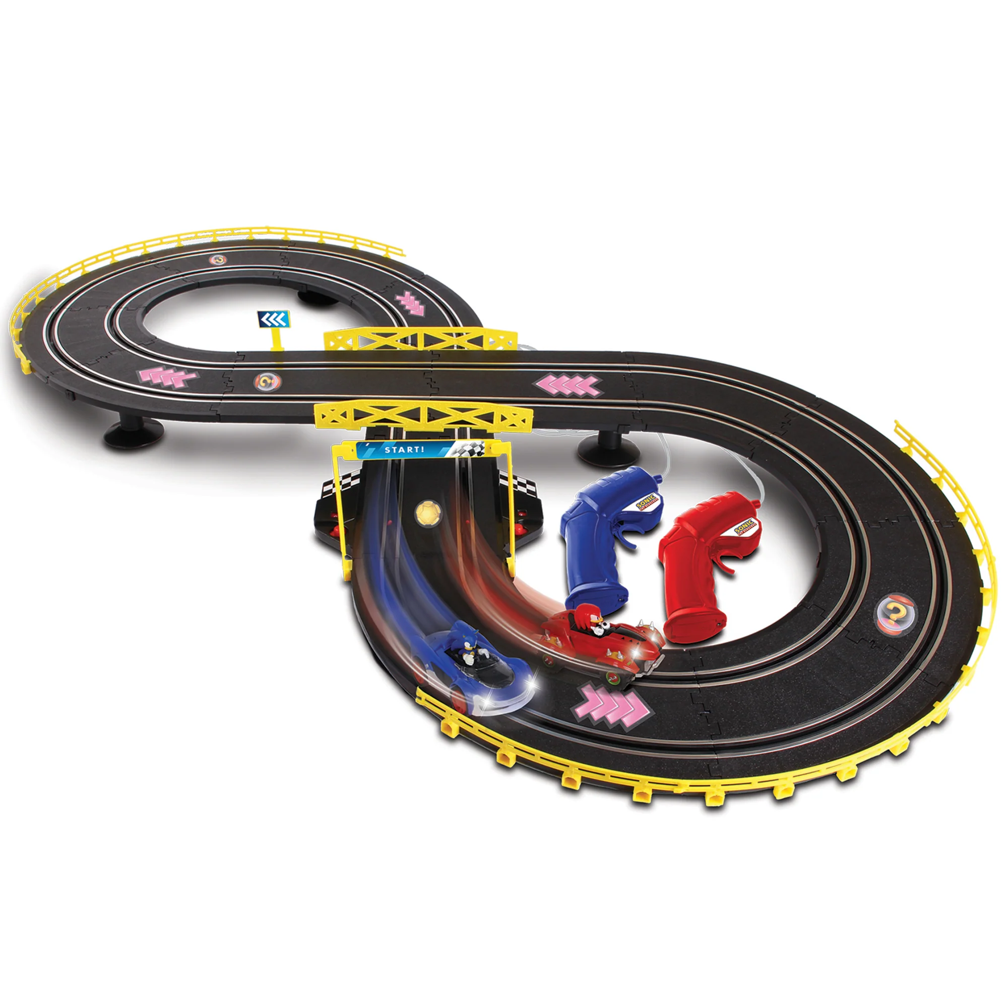 Sonic Crossworlds Slot Car Race Set - Sonic & Knuckles Figure-8 Track