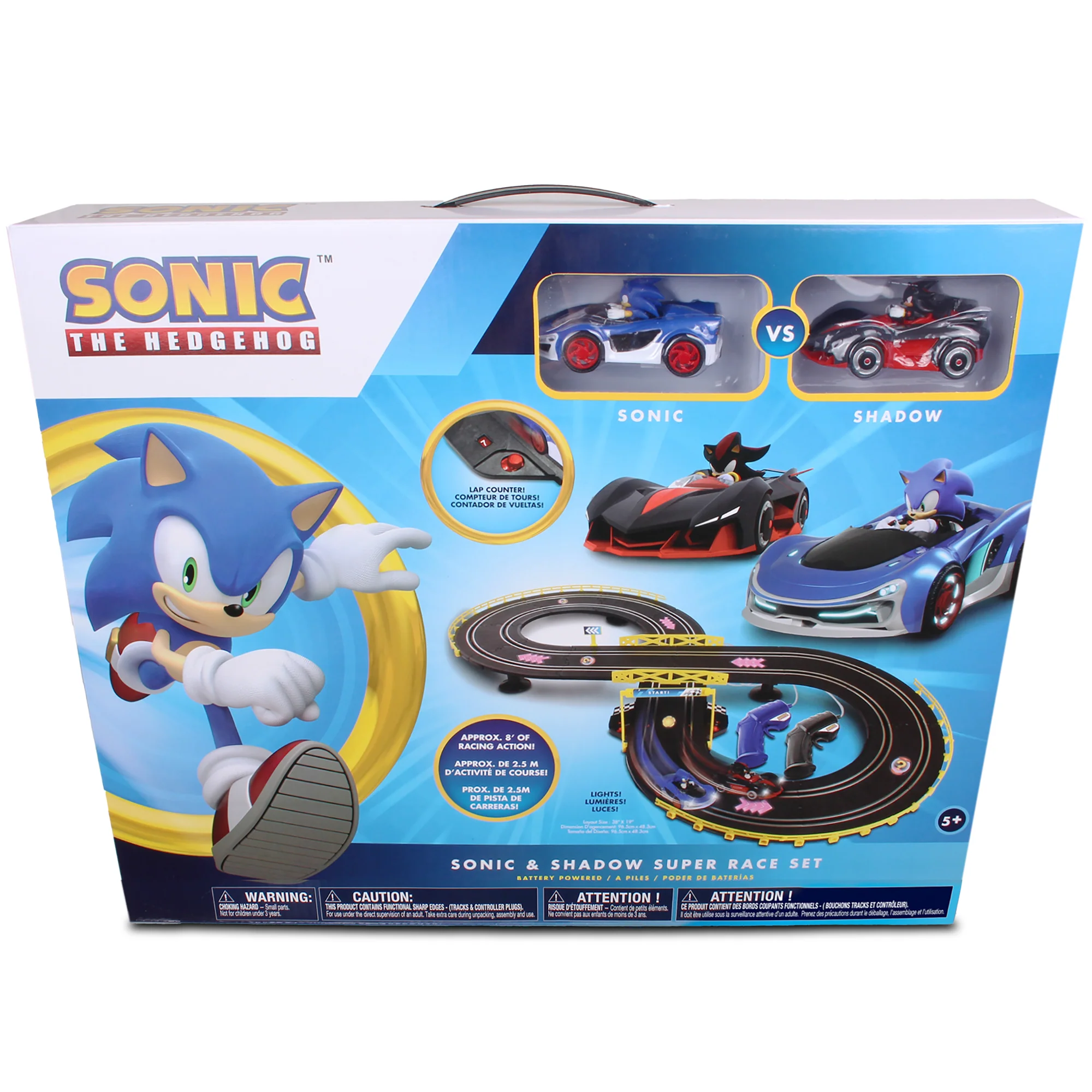 NKOK Sonic Crossworlds Slot Car Race Set With Sonic & Shadow - Image 2