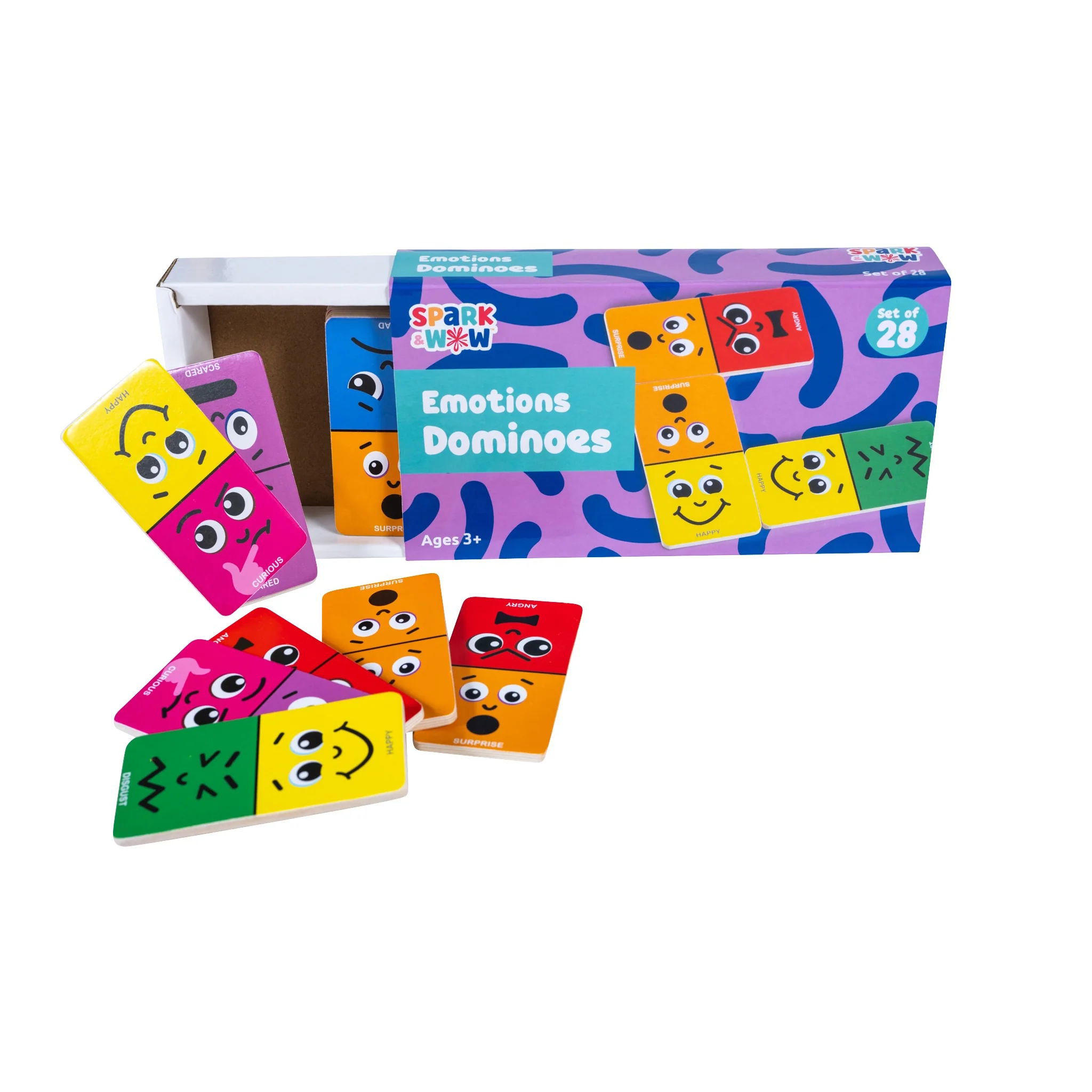 Spark & Wow Emotions Dominoes - Expressive Play Set - 28 Pieces - Image 2