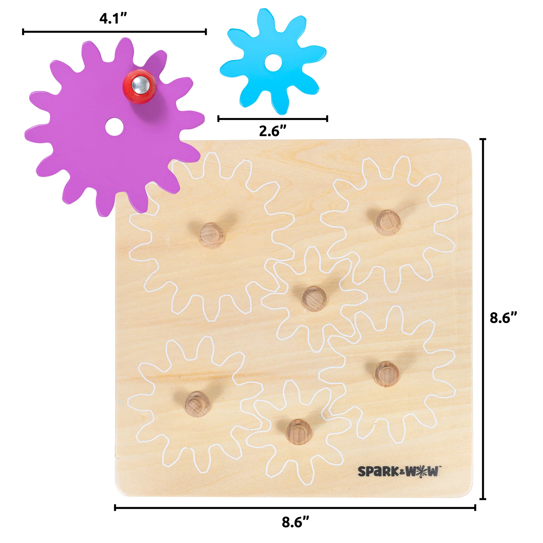 Spark & Wow Spinny Gears - Vibrant Wooden Gear Puzzle - Image 3