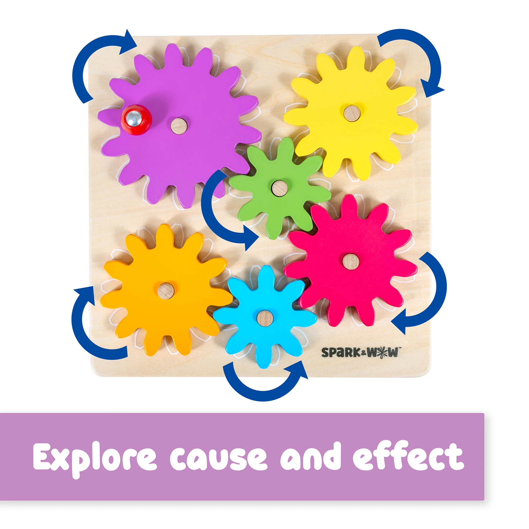 Spark & Wow Spinny Gears - Vibrant Wooden Gear Puzzle - Image 9